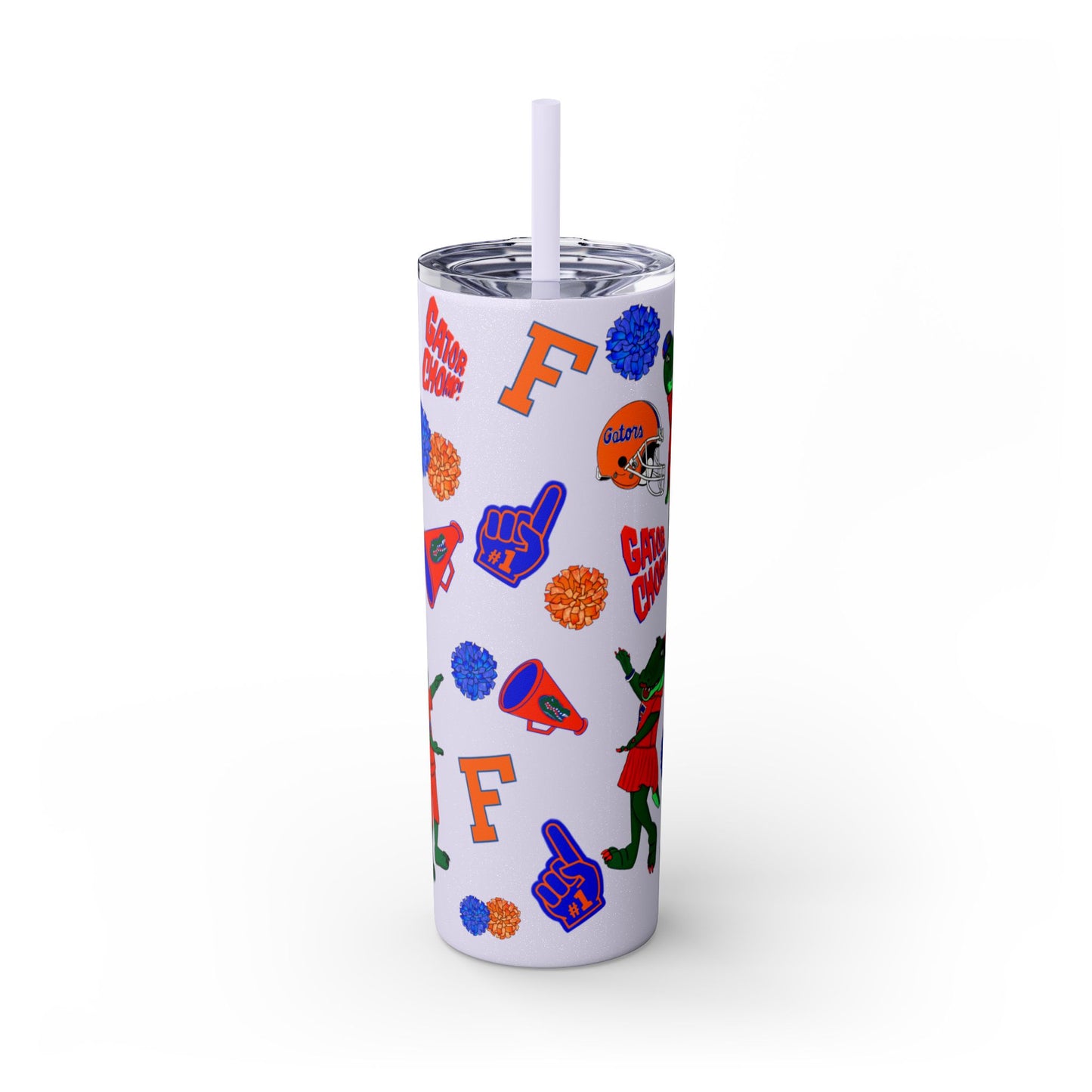 Florida Gators Spirit Skinny Tumbler - 20oz, Perfect for Game Day, Alumni Gifts, Sports Parties, Custom Drinkware, Florida Fan Merch