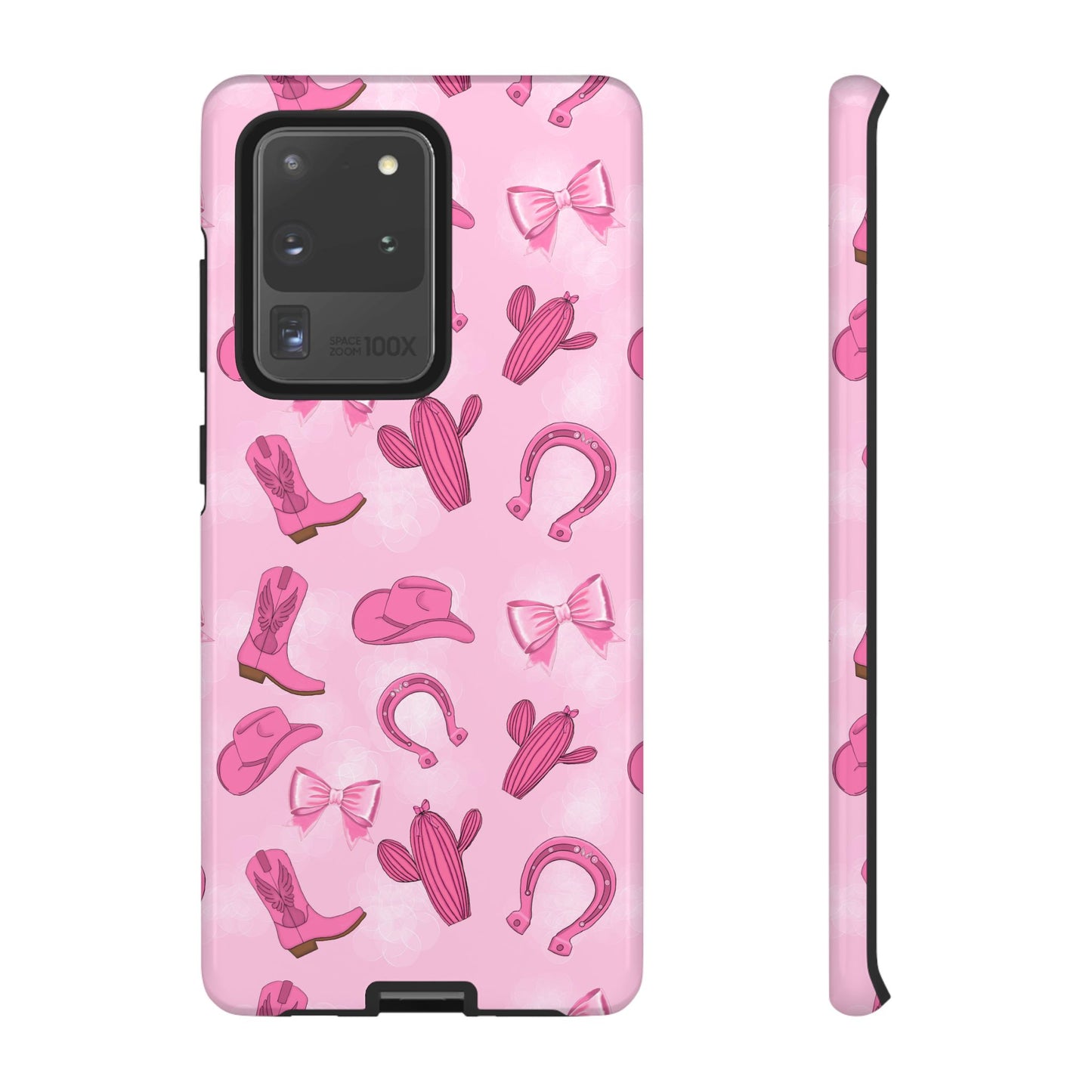 Cowgirl Chic Phone Case, Western Style Tough Case, Cute Pink Cowboy Theme, Gift for Rodeo Lovers, Country Western Decor