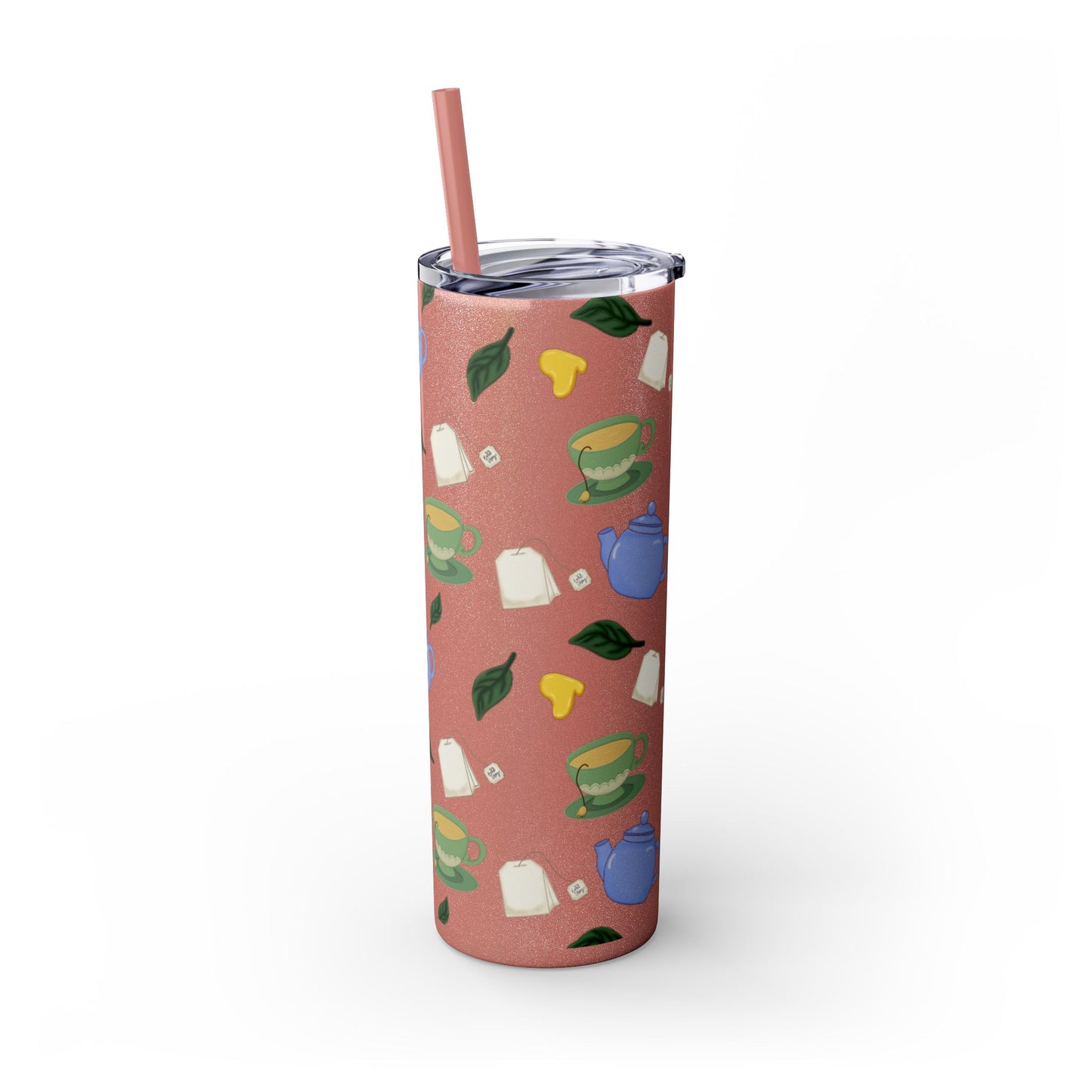 Charming Tea Themed Tumbler, Stylish Drinkware for Tea Lovers, Perfect for Gifts, Home, Travel, Eco-Friendly Beverage Container