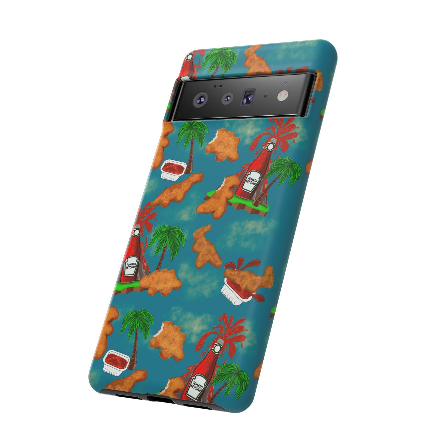 Dino Nuggets Phone Case - Tropical Vibes & Humor, Perfect Gift for Friends, Summer BBQ, Beach Lovers, Unique Accessory, Tough Cases