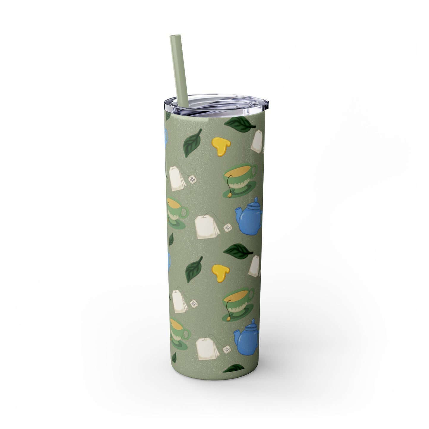 Charming Tea Themed Tumbler, Stylish Drinkware for Tea Lovers, Perfect for Gifts, Home, Travel, Eco-Friendly Beverage Container