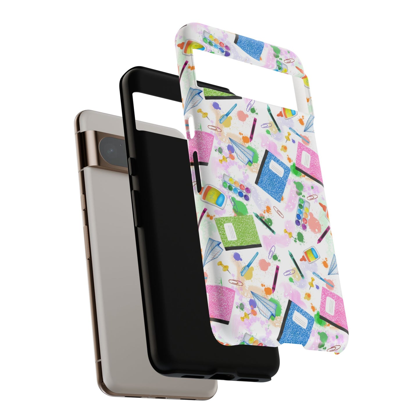 Colorful Art-Themed Phone Case, Cute Creative Gift for Artists, Unique Mobile Cover, Fun School Supplies Case, Bright Art Supplies Design