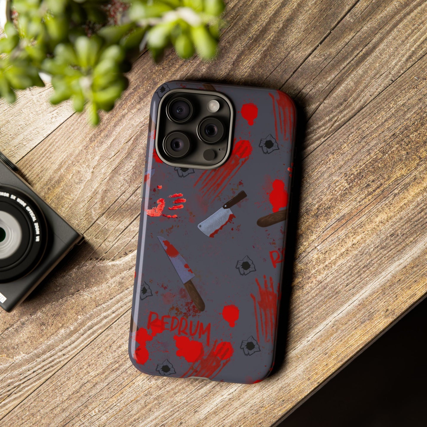 Blood Splatter Phone Case, Tough Case for Horror Fans, Halloween Accessory, Unique Gift for Gamers, Spooky Phone Cover