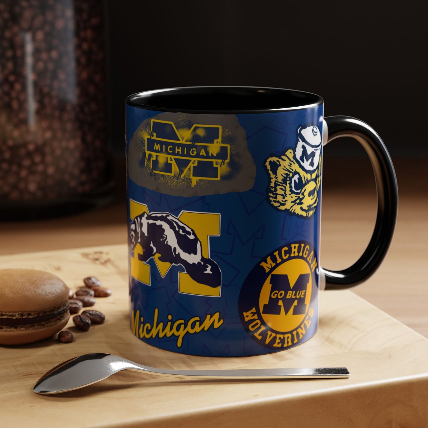 Michigan Wolverines Accent Coffee Mug - Perfect for Game Day, Fan Gift, Coffee Lovers, Sports Decor, College Spirit