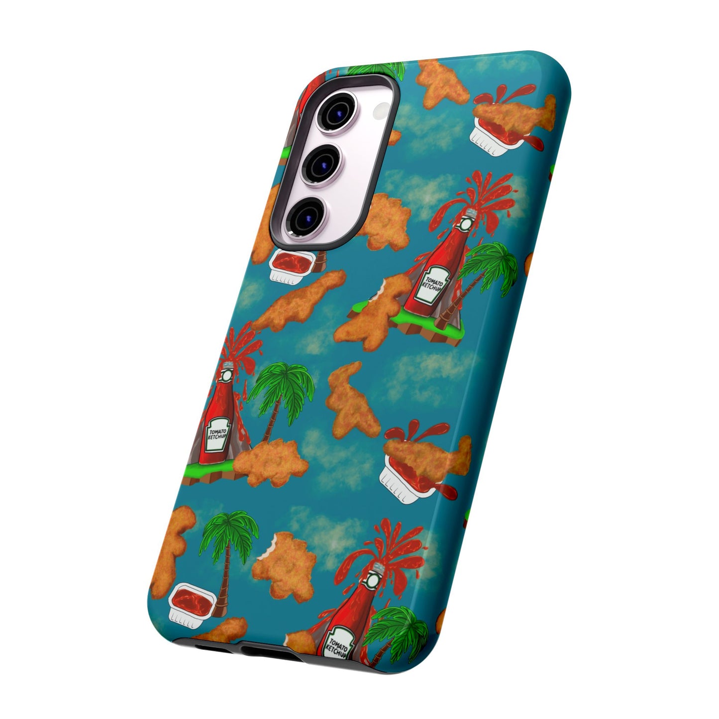 Dino Nuggets Phone Case - Tropical Vibes & Humor, Perfect Gift for Friends, Summer BBQ, Beach Lovers, Unique Accessory, Tough Cases