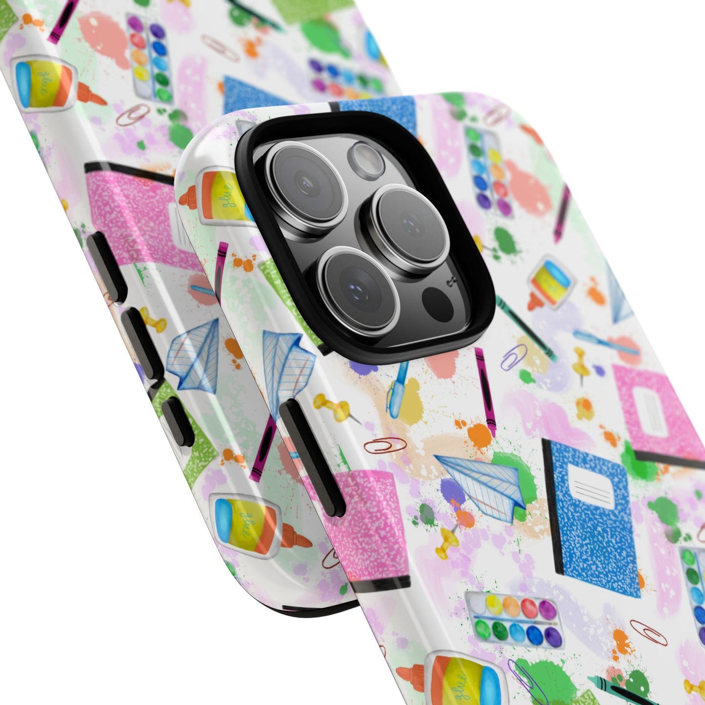 Colorful Art-Themed Phone Case, Cute Creative Gift for Artists, Unique Mobile Cover, Fun School Supplies Case, Bright Art Supplies Design