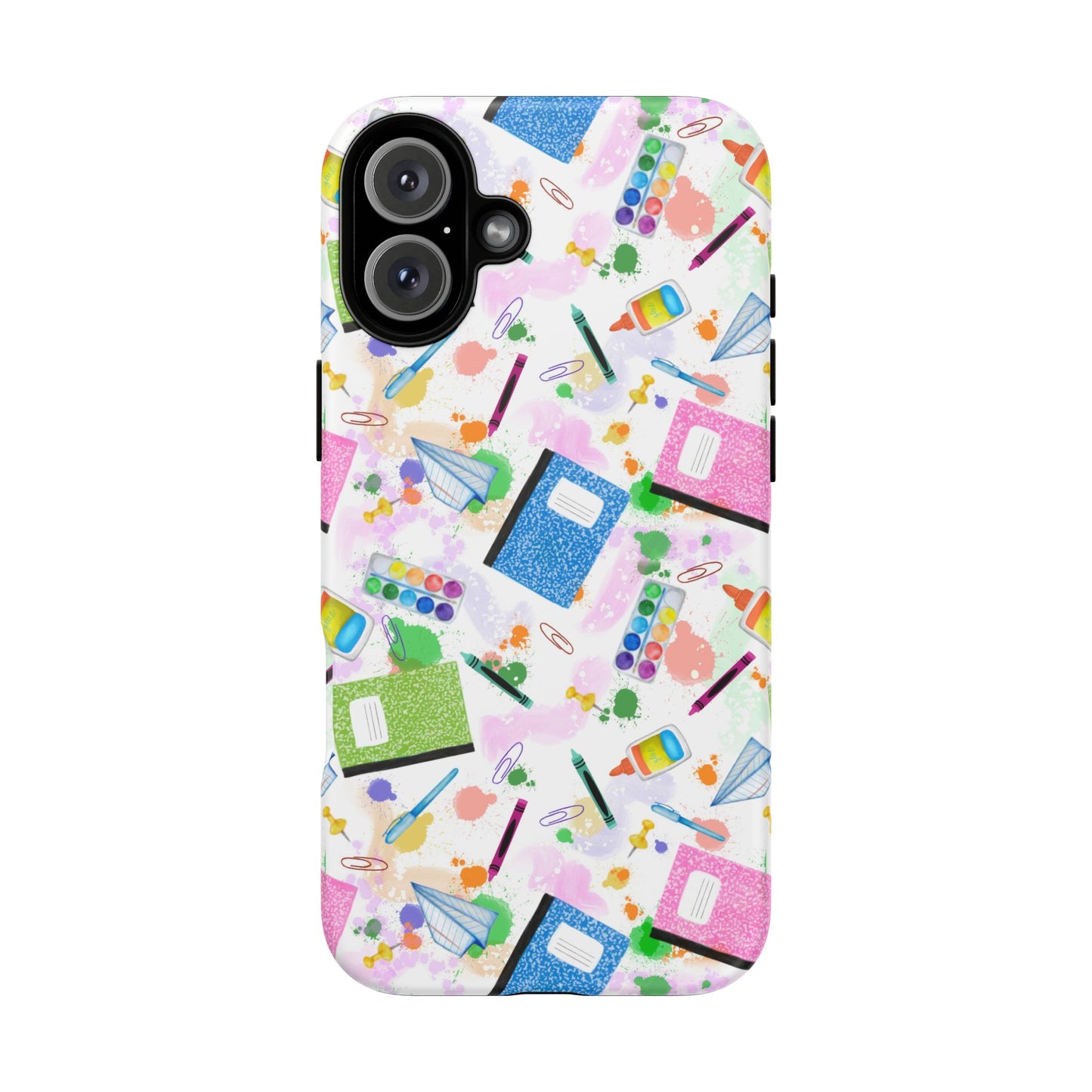 Colorful Art-Themed Phone Case, Cute Creative Gift for Artists, Unique Mobile Cover, Fun School Supplies Case, Bright Art Supplies Design