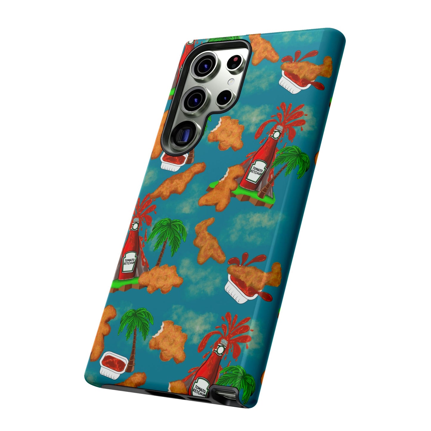 Dino Nuggets Phone Case - Tropical Vibes & Humor, Perfect Gift for Friends, Summer BBQ, Beach Lovers, Unique Accessory, Tough Cases
