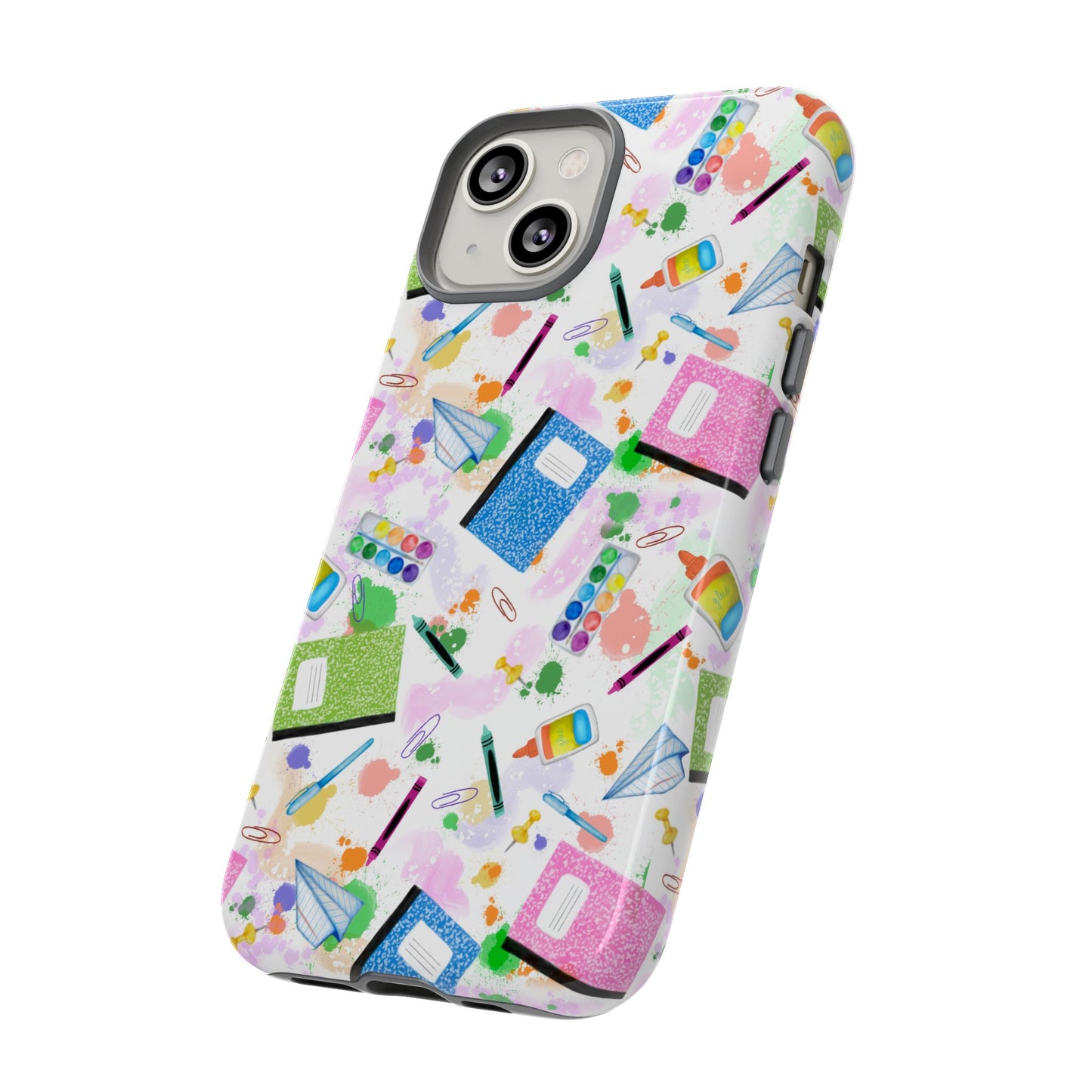 Colorful Art-Themed Phone Case, Cute Creative Gift for Artists, Unique Mobile Cover, Fun School Supplies Case, Bright Art Supplies Design