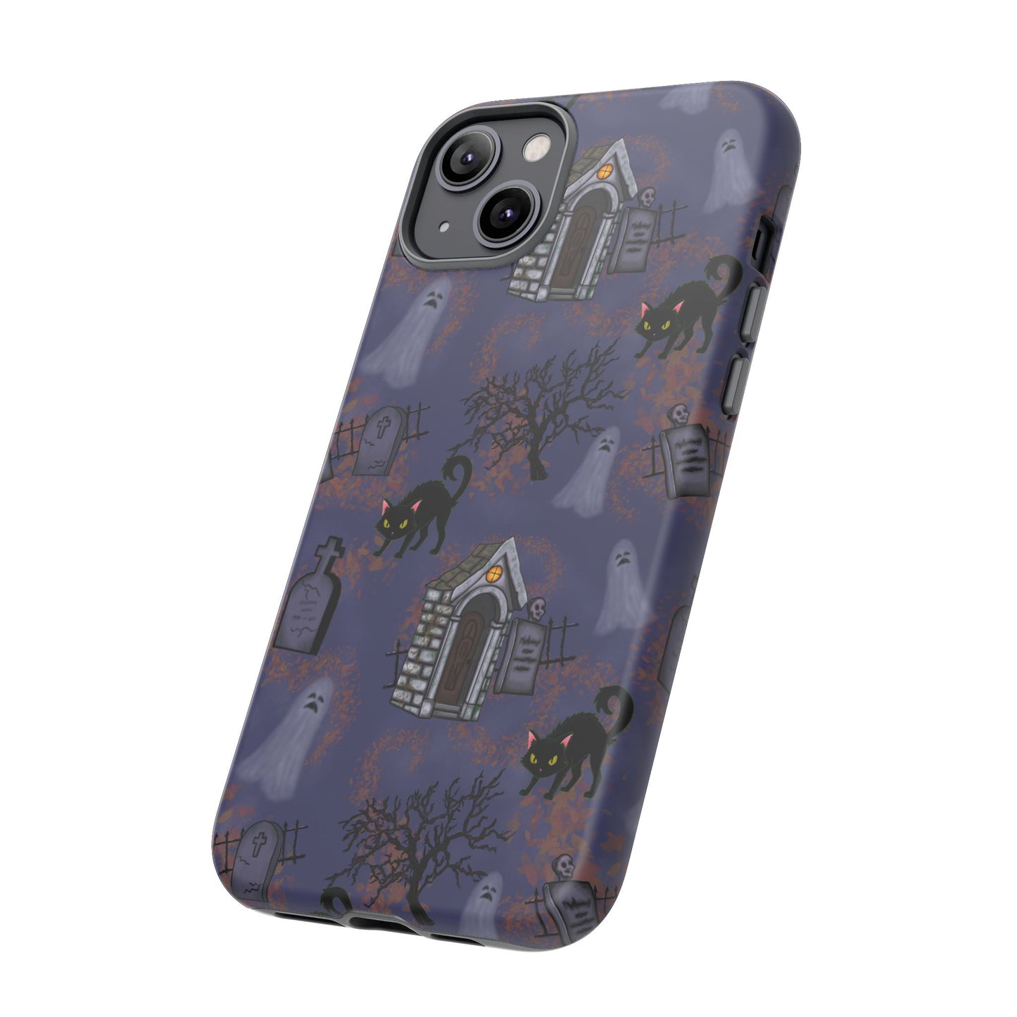 Halloween Phone Case, Spooky Cat Design, Tough Phone Cover, Gift for Cat Lovers, Fall Decor, Halloween Accessories