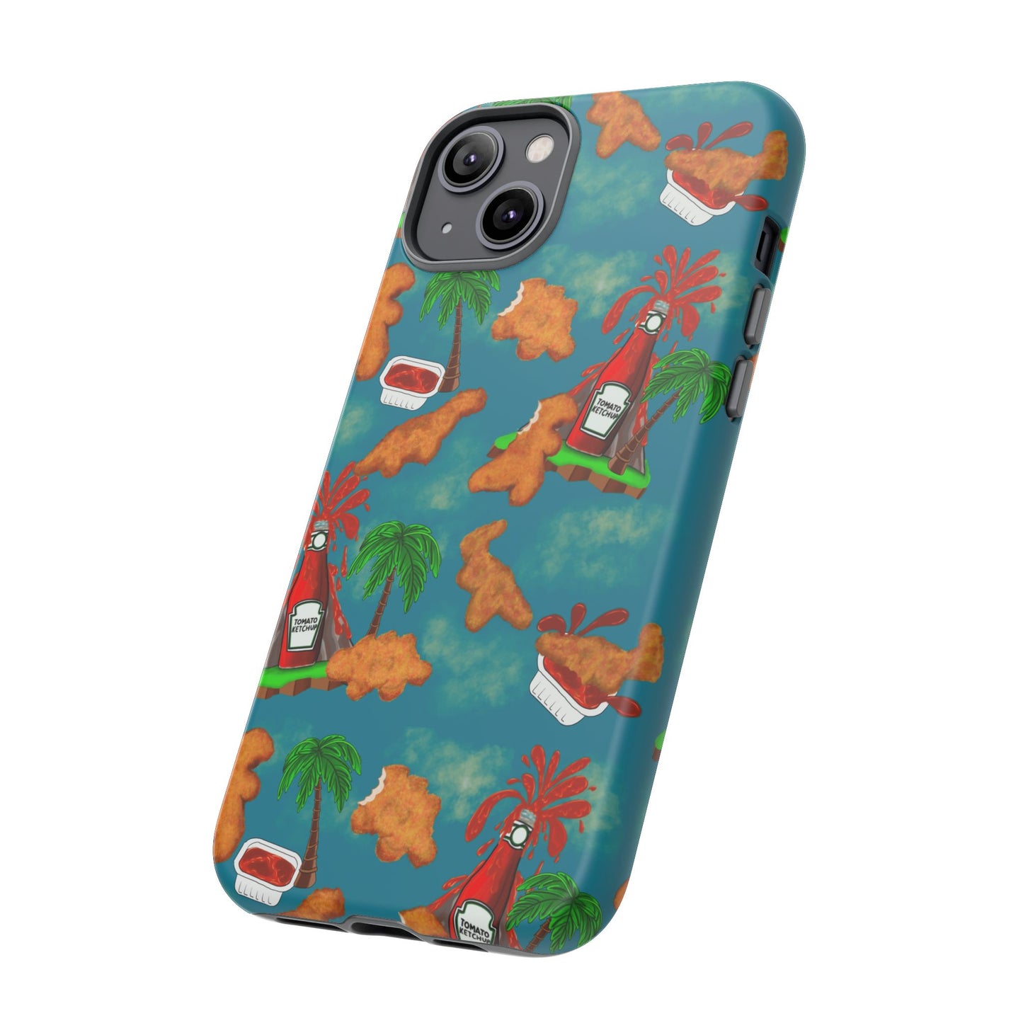 Dino Nuggets Phone Case - Tropical Vibes & Humor, Perfect Gift for Friends, Summer BBQ, Beach Lovers, Unique Accessory, Tough Cases