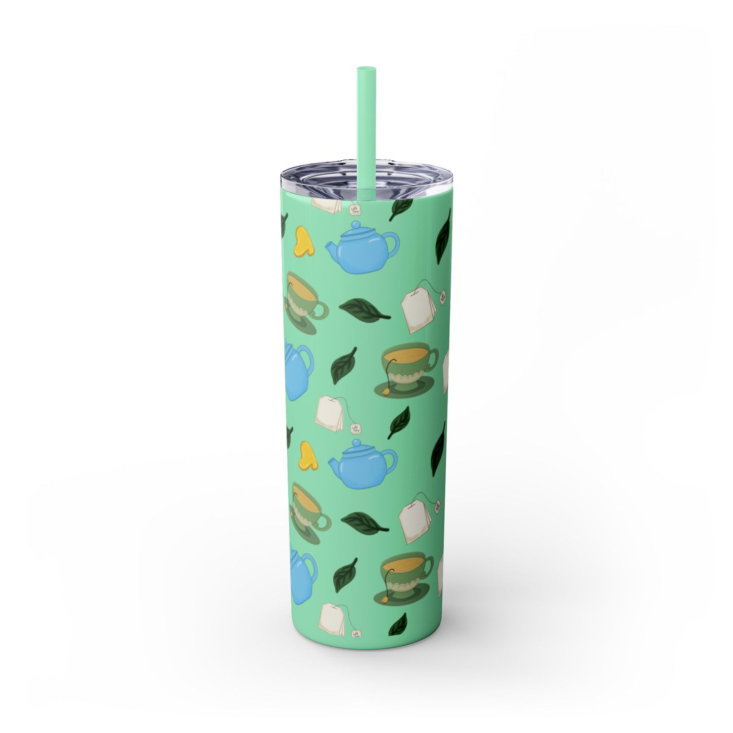 Charming Tea Themed Tumbler, Stylish Drinkware for Tea Lovers, Perfect for Gifts, Home, Travel, Eco-Friendly Beverage Container