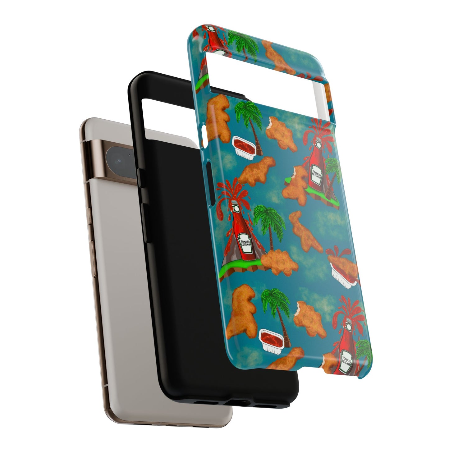 Dino Nuggets Phone Case - Tropical Vibes & Humor, Perfect Gift for Friends, Summer BBQ, Beach Lovers, Unique Accessory, Tough Cases