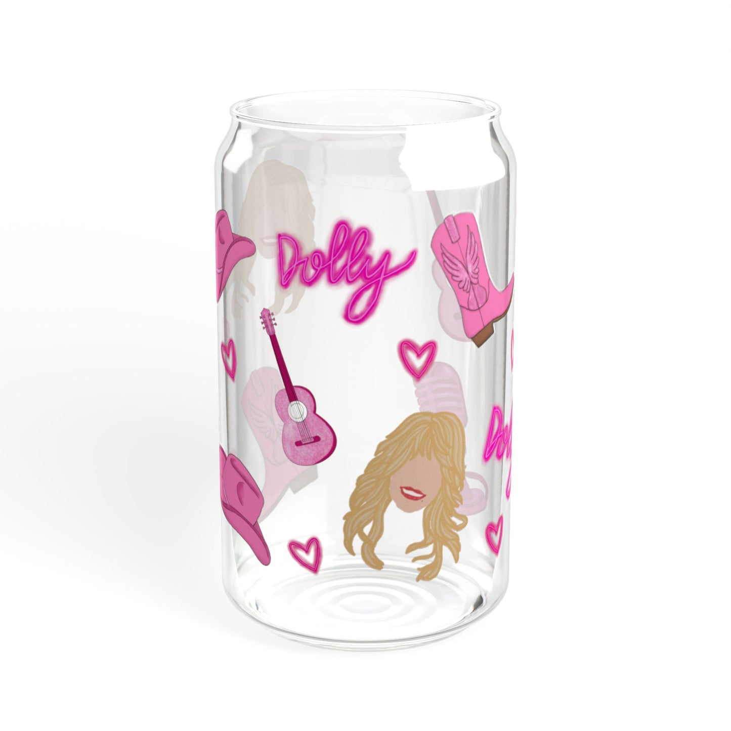 Dolly Parton Inspired Sipper Glass | 16oz Fun Drinking Jar | Cute Gift for Music Lovers, Summer Parties, Weddings, Birthdays, Home Decor