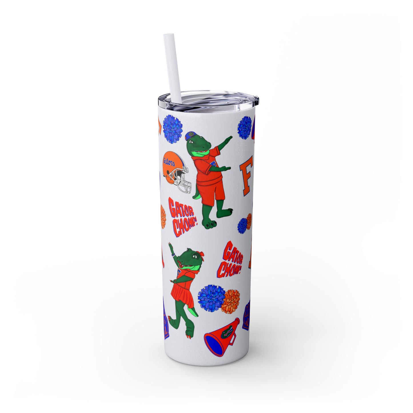 Florida Gators Spirit Skinny Tumbler - 20oz, Perfect for Game Day, Alumni Gifts, Sports Parties, Custom Drinkware, Florida Fan Merch