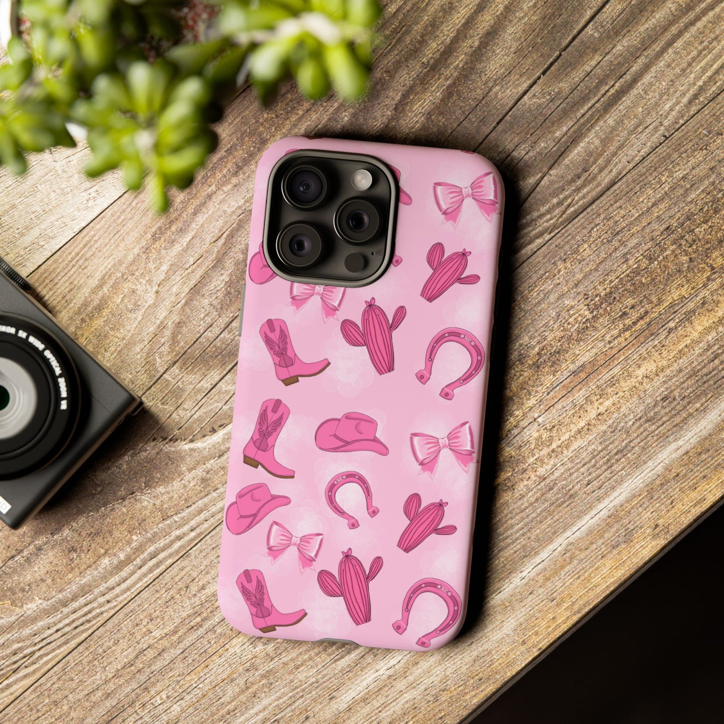 Cowgirl Chic Phone Case, Western Style Tough Case, Cute Pink Cowboy Theme, Gift for Rodeo Lovers, Country Western Decor