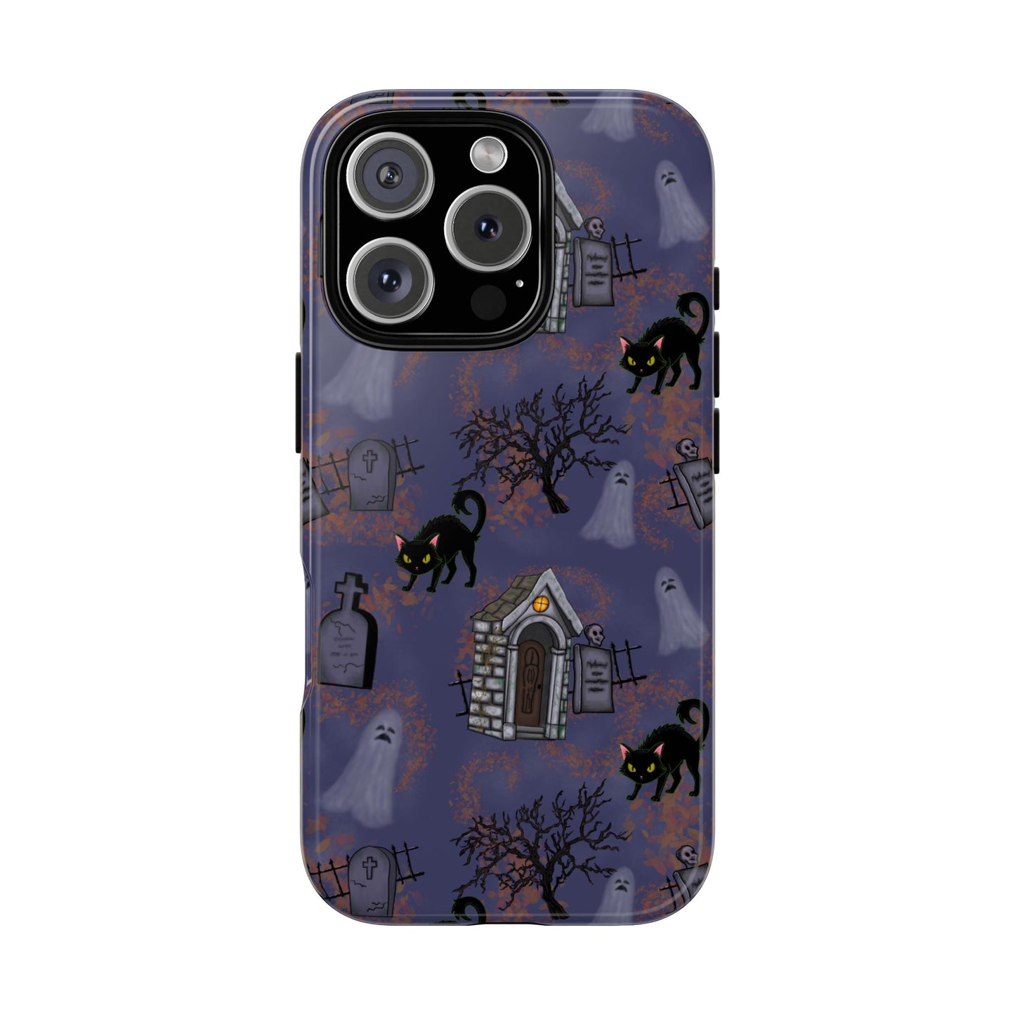 Halloween Phone Case, Spooky Cat Design, Tough Phone Cover, Gift for Cat Lovers, Fall Decor, Halloween Accessories