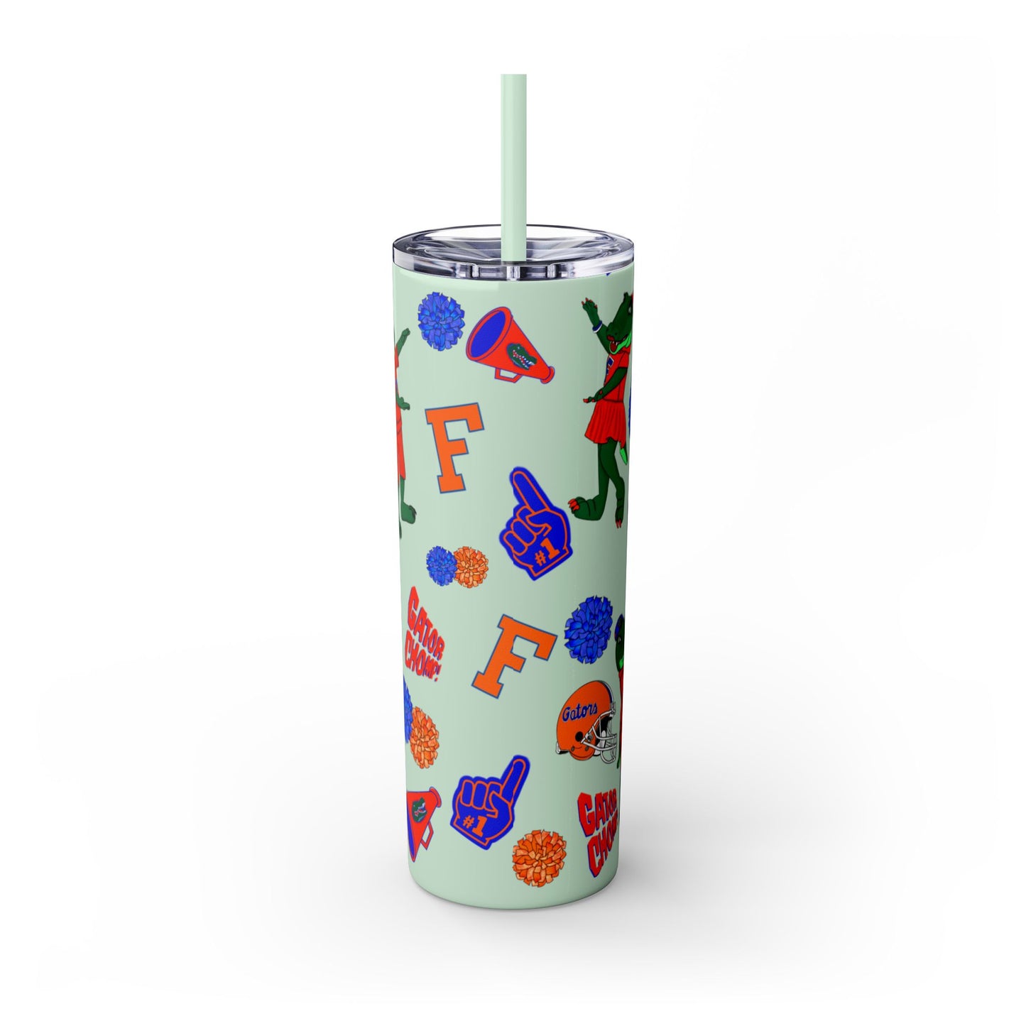 Florida Gators Spirit Skinny Tumbler - 20oz, Perfect for Game Day, Alumni Gifts, Sports Parties, Custom Drinkware, Florida Fan Merch
