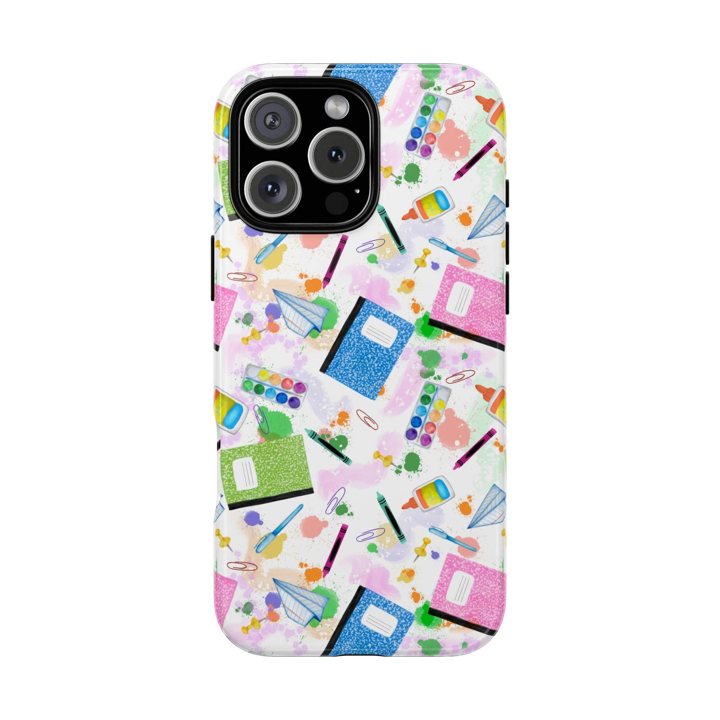 Colorful Art-Themed Phone Case, Cute Creative Gift for Artists, Unique Mobile Cover, Fun School Supplies Case, Bright Art Supplies Design