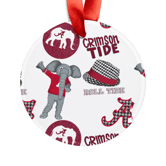 Crimson Tide Acrylic Ornament with Ribbon, University of Alabama Holiday Decor, Elephant Theme, Gift for Fans, Christmas Ornament, [...]