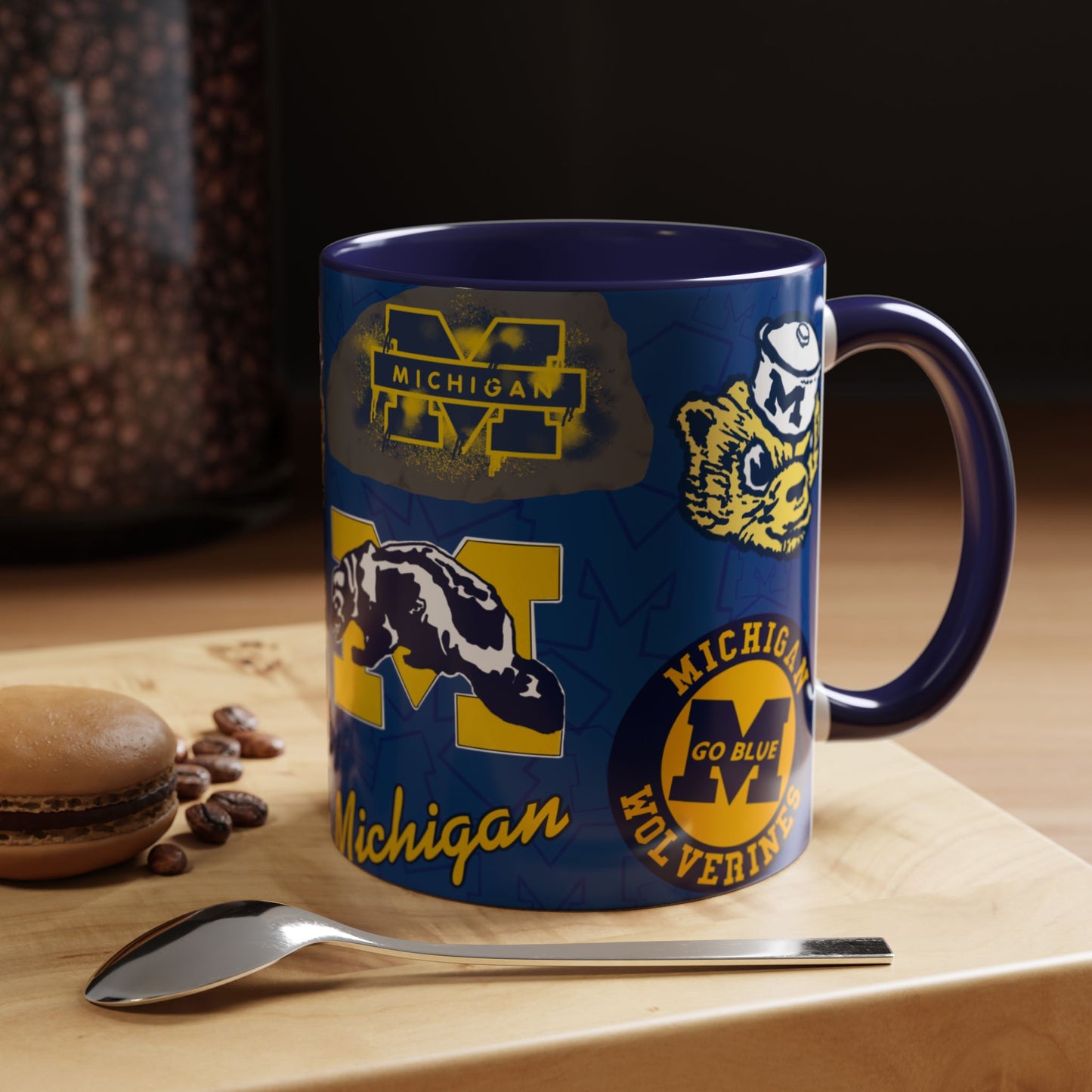 Michigan Wolverines Accent Coffee Mug - Perfect for Game Day, Fan Gift, Coffee Lovers, Sports Decor, College Spirit