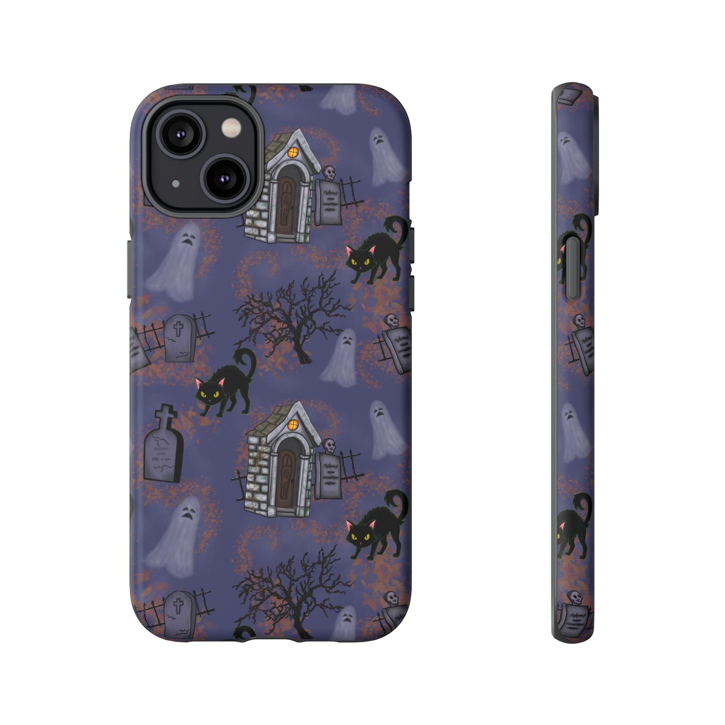 Halloween Phone Case, Spooky Cat Design, Tough Phone Cover, Gift for Cat Lovers, Fall Decor, Halloween Accessories