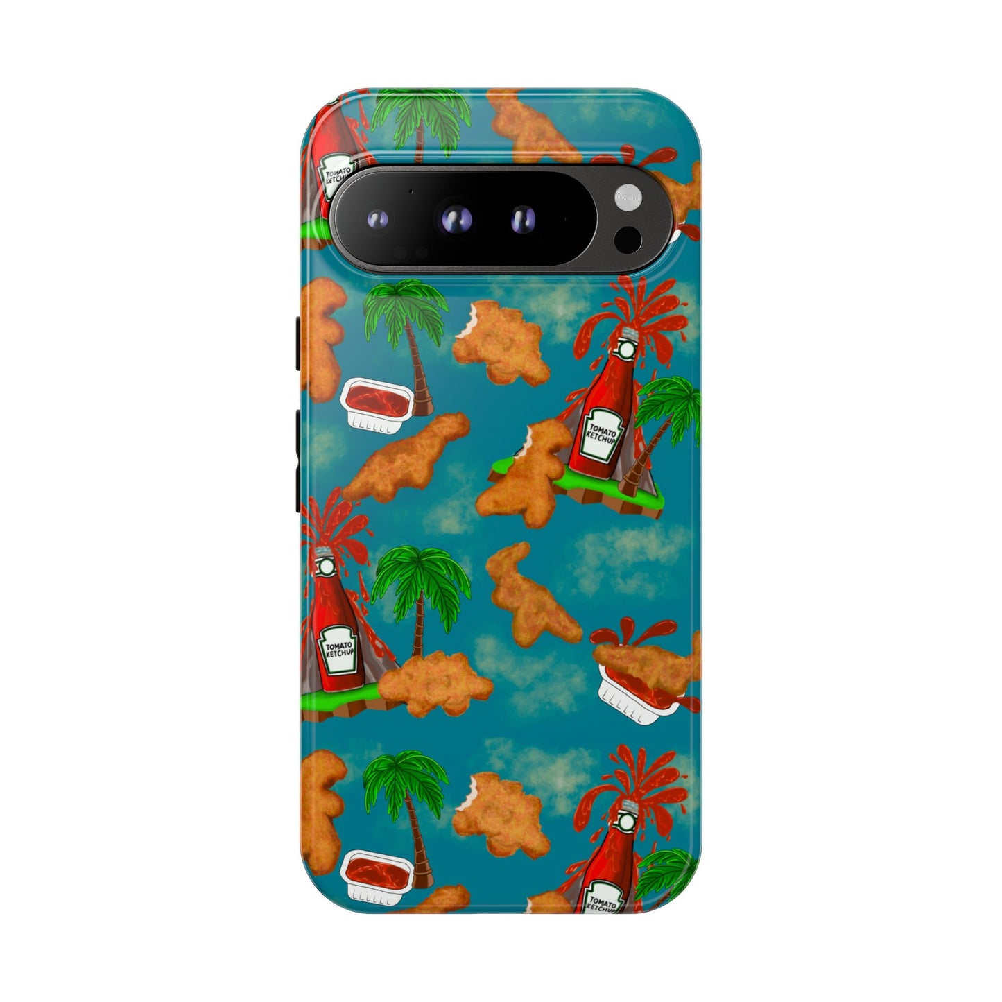 Dino Nuggets Phone Case - Tropical Vibes & Humor, Perfect Gift for Friends, Summer BBQ, Beach Lovers, Unique Accessory, Tough Cases