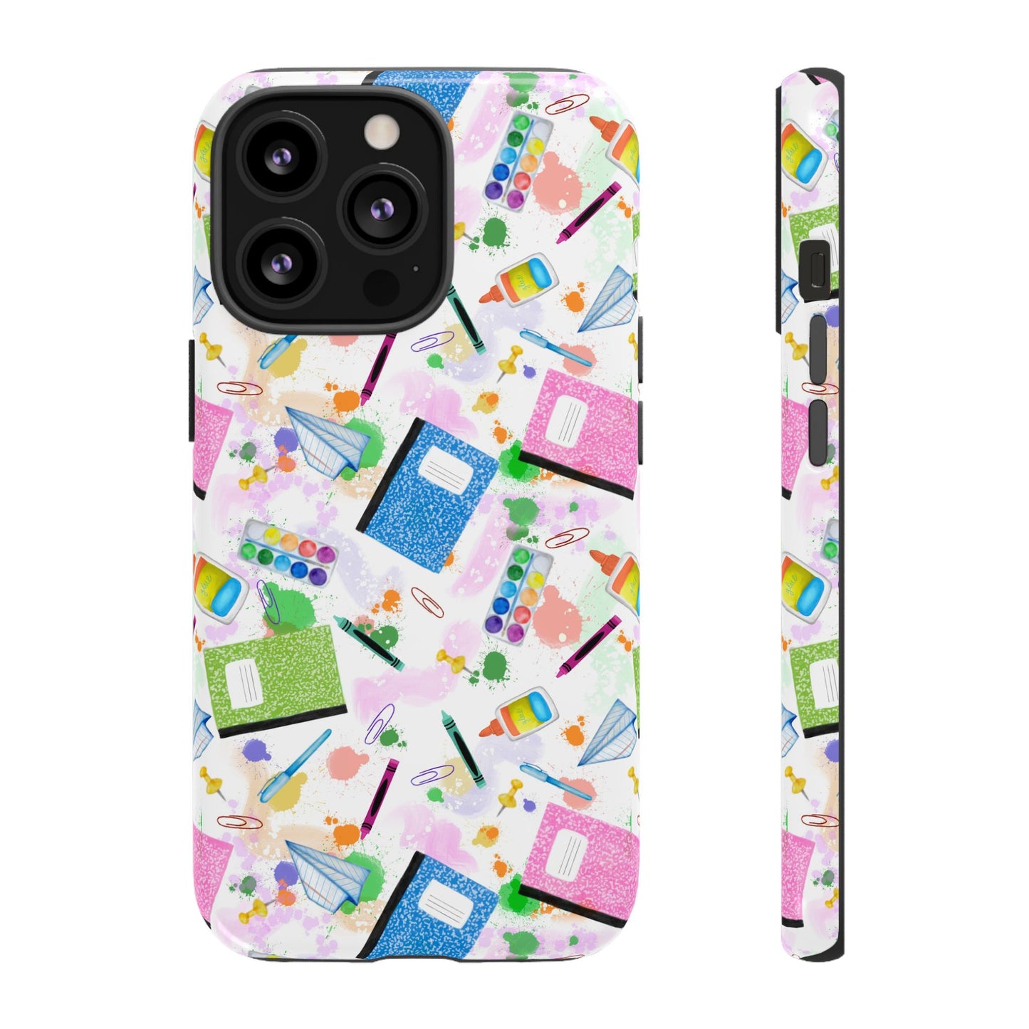 Colorful Art-Themed Phone Case, Cute Creative Gift for Artists, Unique Mobile Cover, Fun School Supplies Case, Bright Art Supplies Design