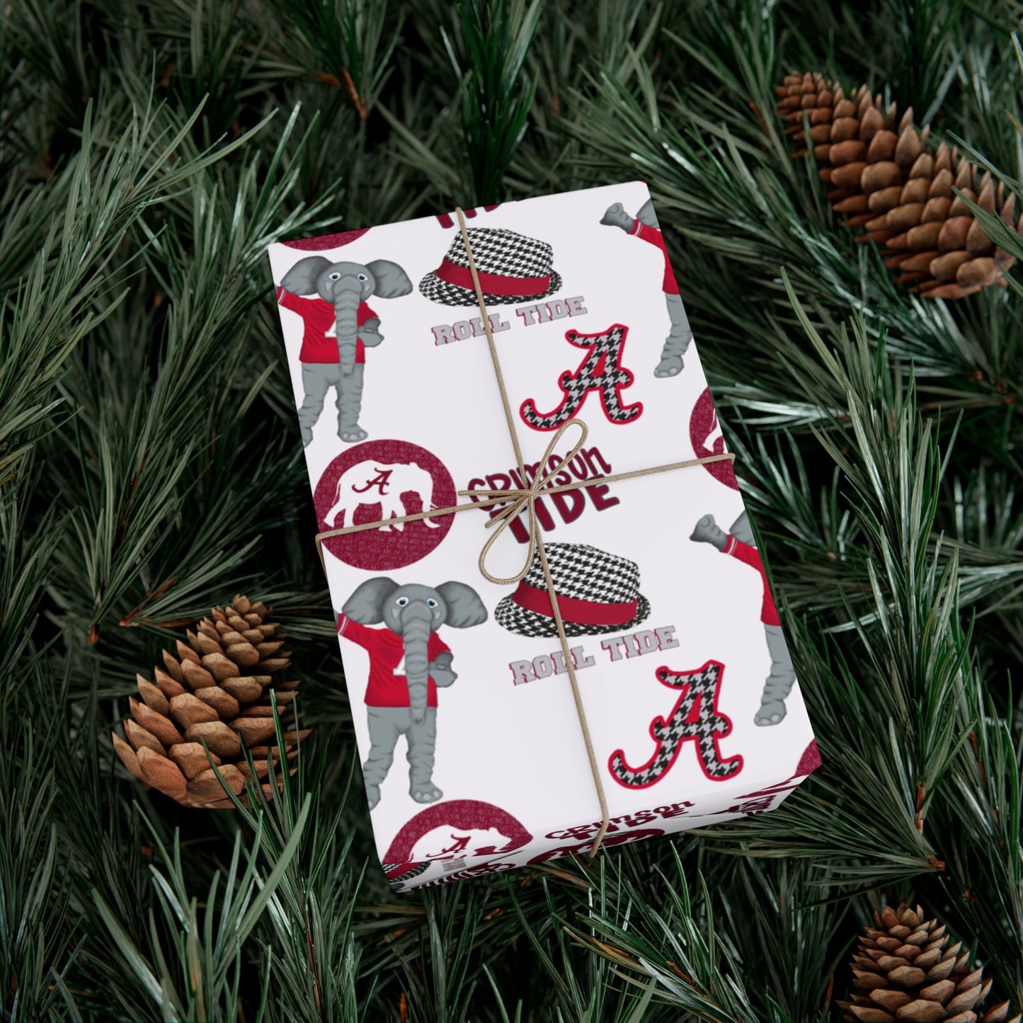 Alabama Crimson Tide Gift Wrap Paper – College Football Team Pattern