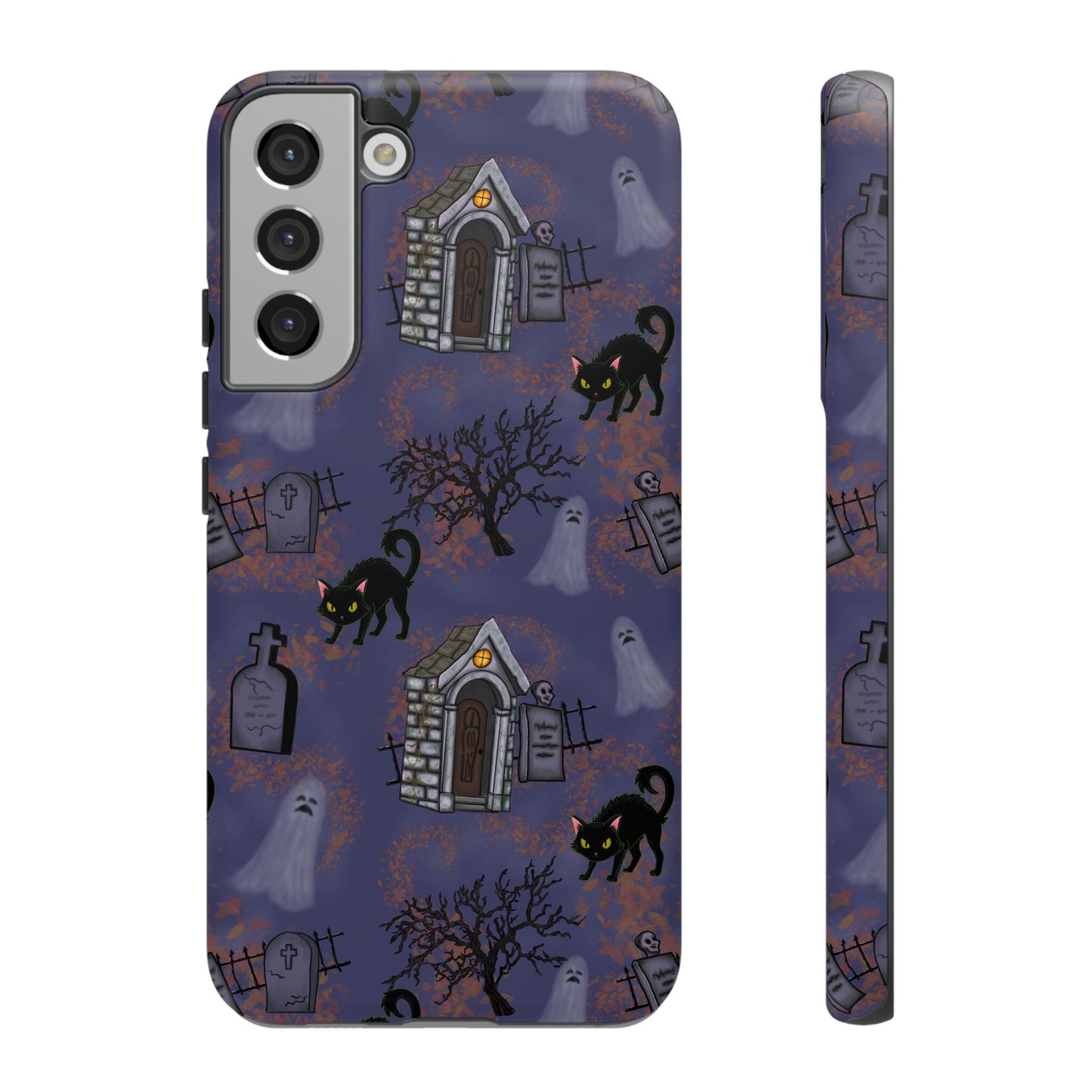 Halloween Phone Case, Spooky Cat Design, Tough Phone Cover, Gift for Cat Lovers, Fall Decor, Halloween Accessories