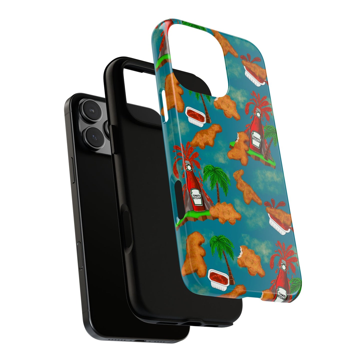 Dino Nuggets Phone Case - Tropical Vibes & Humor, Perfect Gift for Friends, Summer BBQ, Beach Lovers, Unique Accessory, Tough Cases