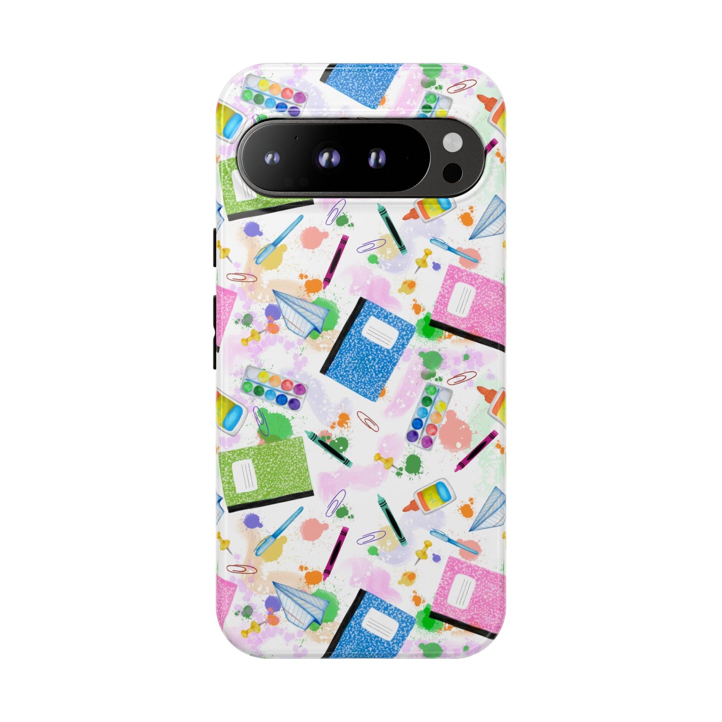 Colorful Art-Themed Phone Case, Cute Creative Gift for Artists, Unique Mobile Cover, Fun School Supplies Case, Bright Art Supplies Design