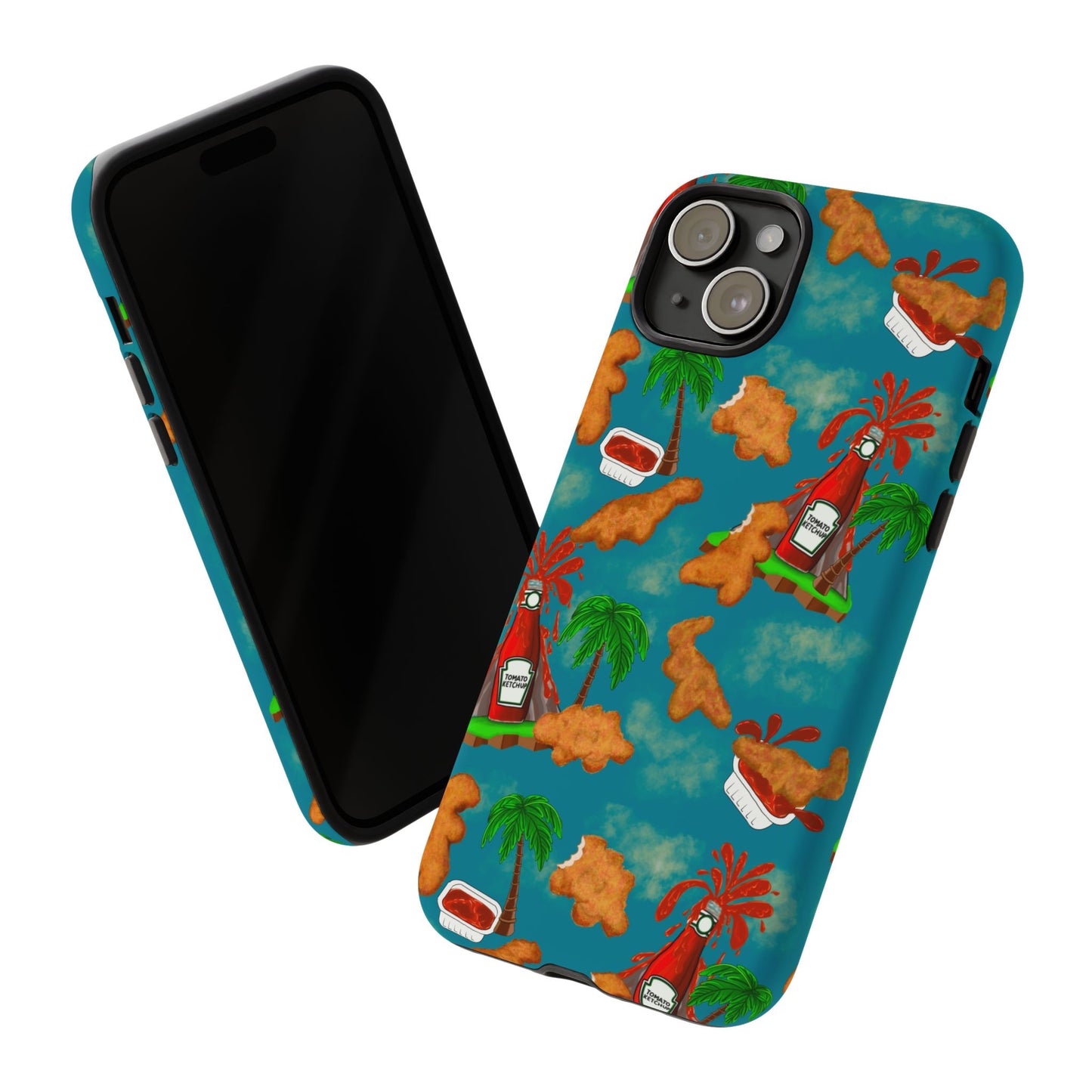 Dino Nuggets Phone Case - Tropical Vibes & Humor, Perfect Gift for Friends, Summer BBQ, Beach Lovers, Unique Accessory, Tough Cases