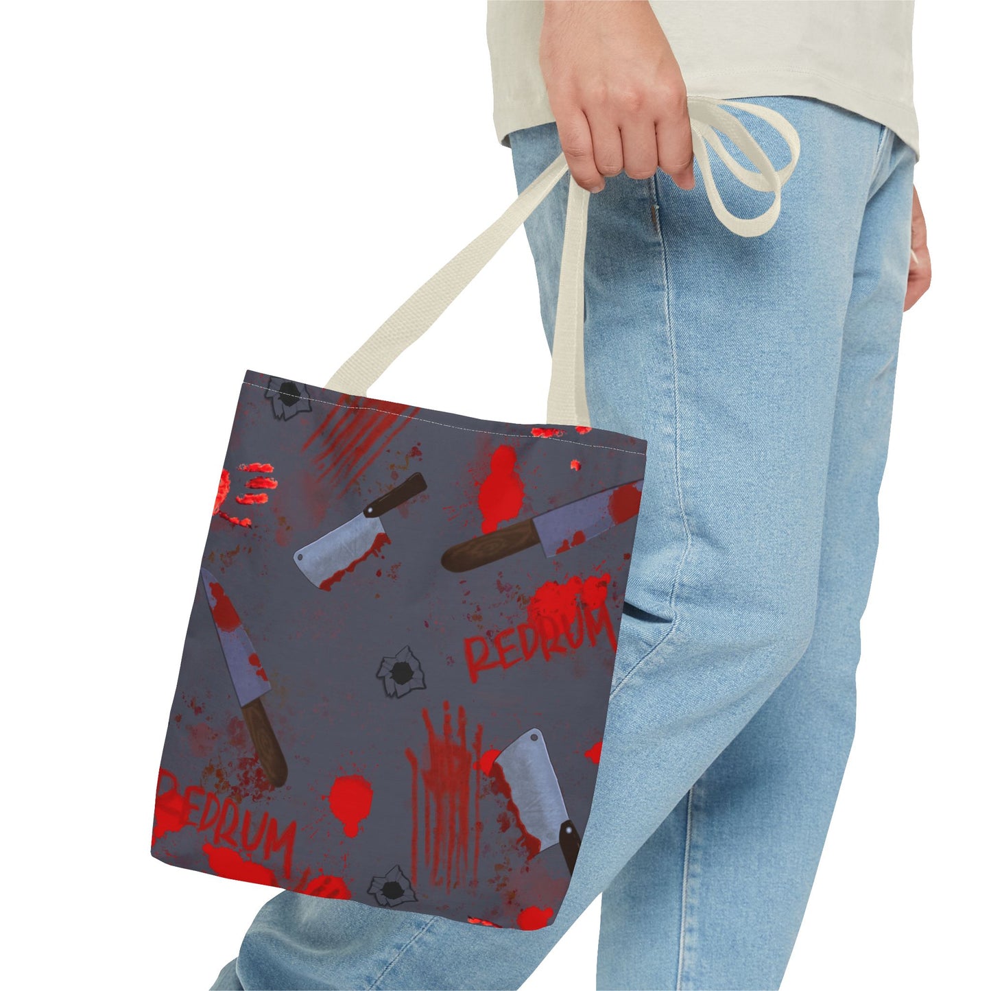 Gory Tote Bag with Redrum Design, Horror Aesthetic Bag, Perfect for Halloween, Gift for Horror Fans, Unique Movie-Inspired Accessory