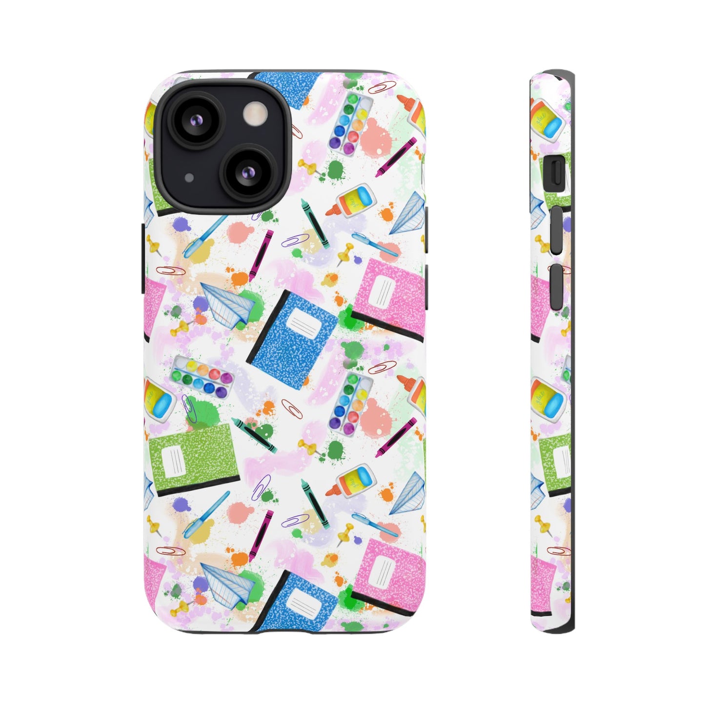 Colorful Art-Themed Phone Case, Cute Creative Gift for Artists, Unique Mobile Cover, Fun School Supplies Case, Bright Art Supplies Design