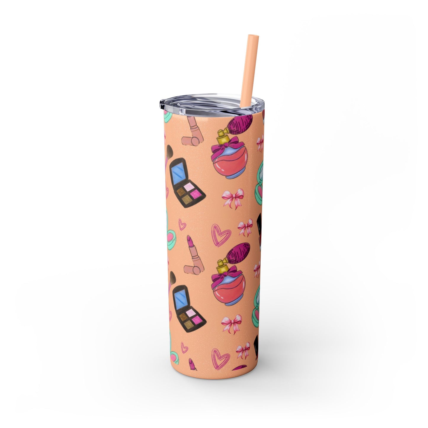 Cosmetic-Themed Skinny Tumbler with Straw | Perfect Gift for Makeup Lovers, Fashionistas, Beauty Enthusiasts, Birthday Celebrations, [...]