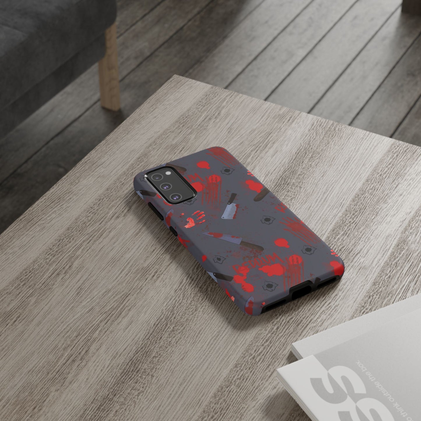 Blood Splatter Phone Case, Tough Case for Horror Fans, Halloween Accessory, Unique Gift for Gamers, Spooky Phone Cover