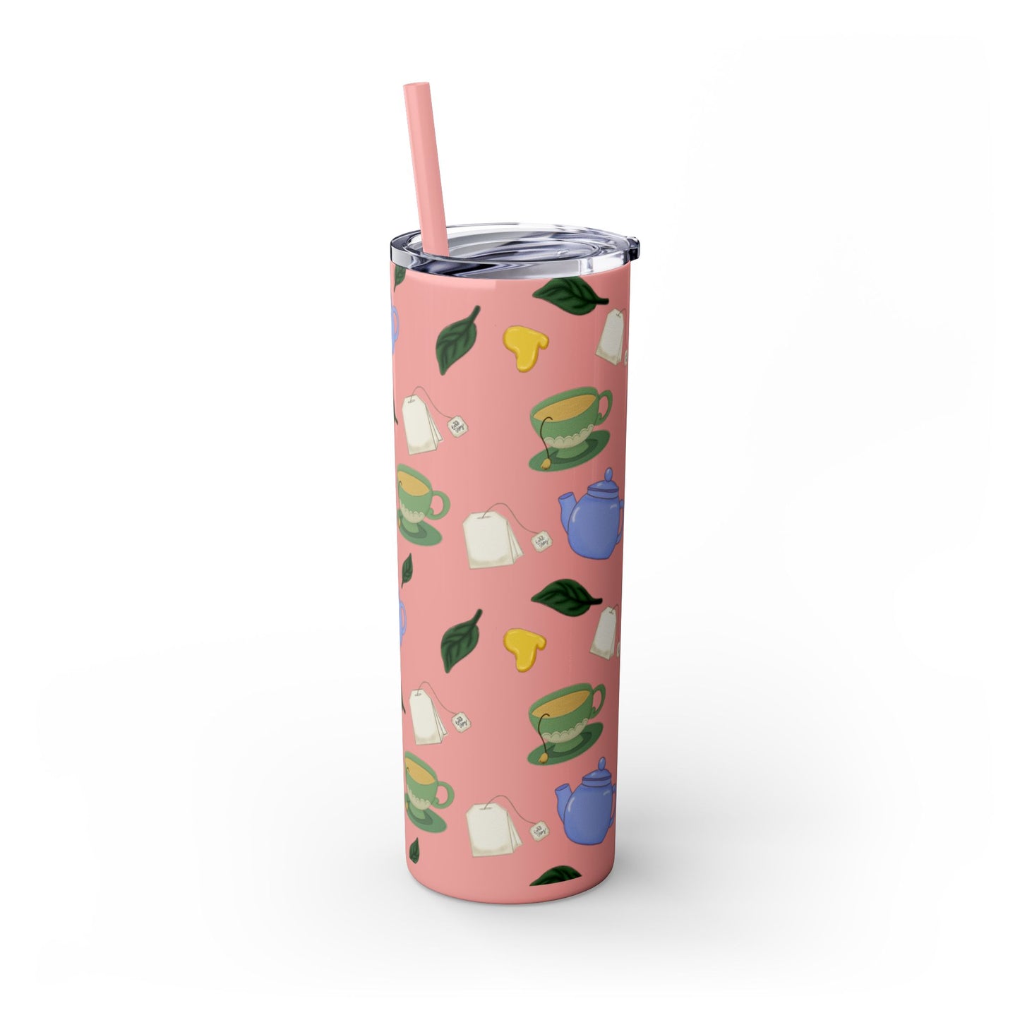 Charming Tea Themed Tumbler, Stylish Drinkware for Tea Lovers, Perfect for Gifts, Home, Travel, Eco-Friendly Beverage Container