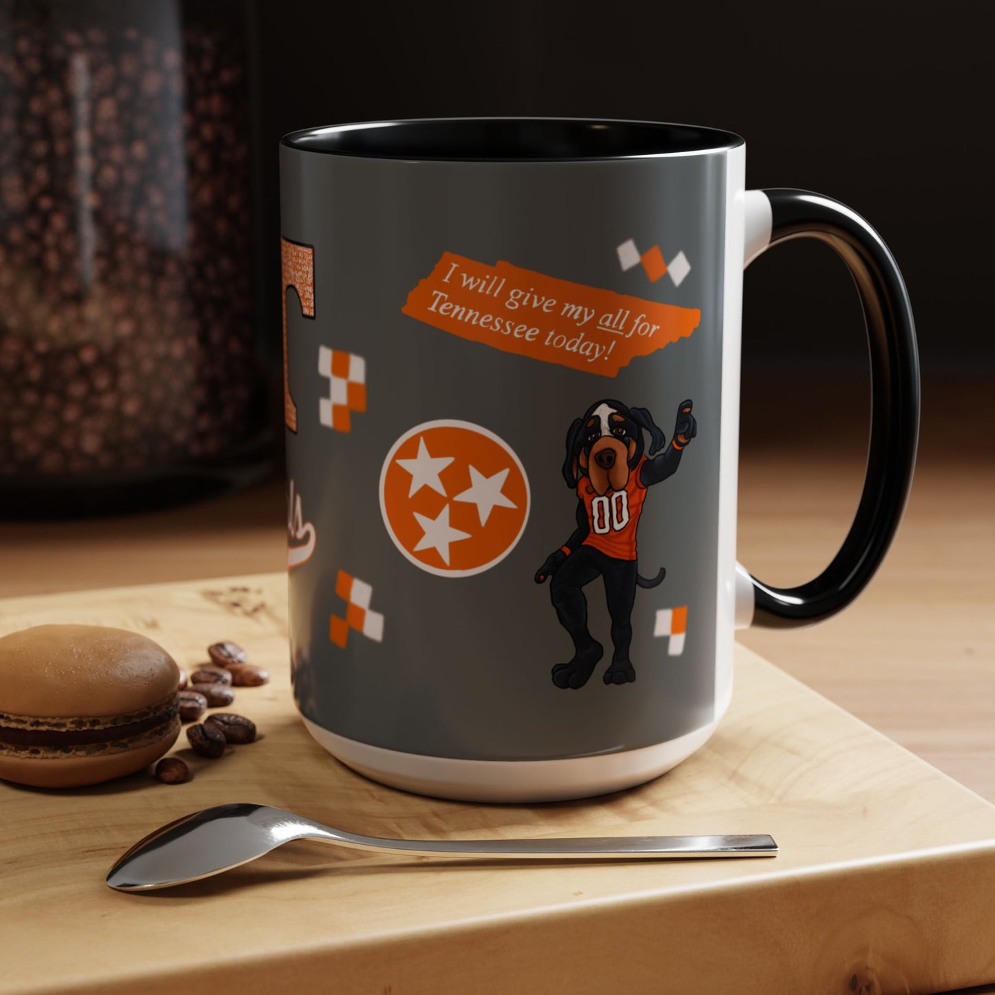 Tennessee Spirit Coffee Mug, Perfect for Gameday, College Student Gift, Unique Drinkware, Sports Fan Mug, Show Your Team Pride