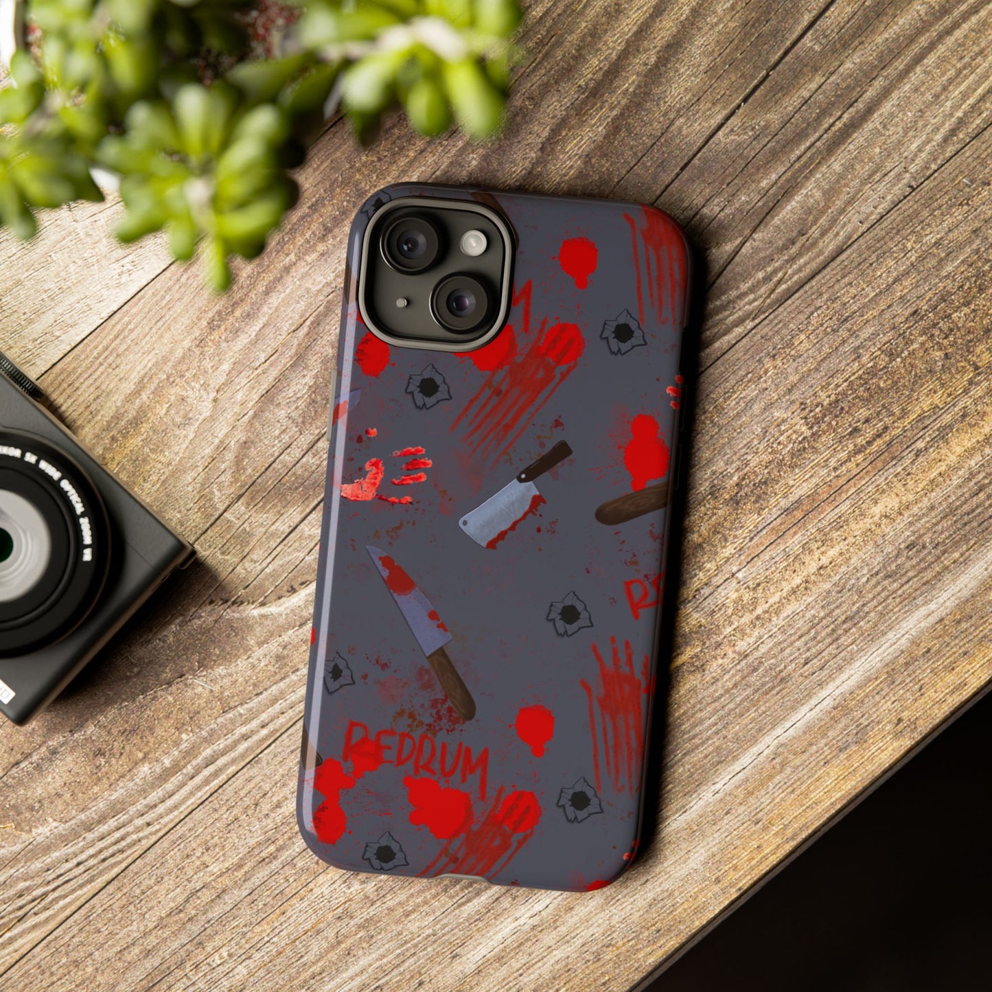 Blood Splatter Phone Case, Tough Case for Horror Fans, Halloween Accessory, Unique Gift for Gamers, Spooky Phone Cover