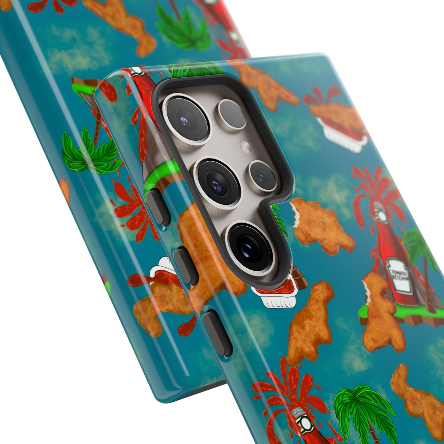 Dino Nuggets Phone Case - Tropical Vibes & Humor, Perfect Gift for Friends, Summer BBQ, Beach Lovers, Unique Accessory, Tough Cases