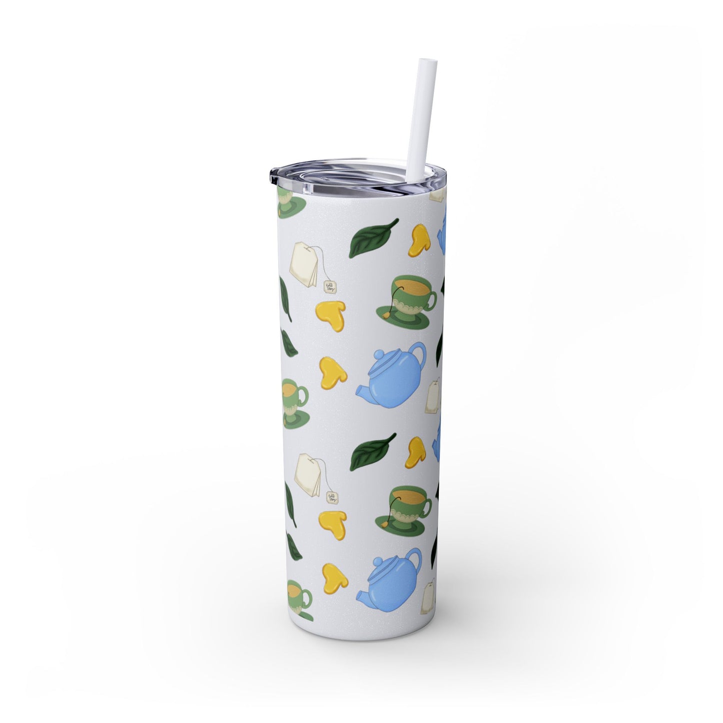 Charming Tea Themed Tumbler, Stylish Drinkware for Tea Lovers, Perfect for Gifts, Home, Travel, Eco-Friendly Beverage Container