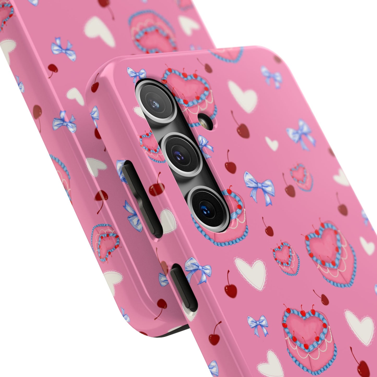 Hearts and Cake Patterned Phone Cases with Bow and Cherry Designs, Durable Phone Cover, Trendy Gift for Teens, Stylish Accessory, Perfect for [...]