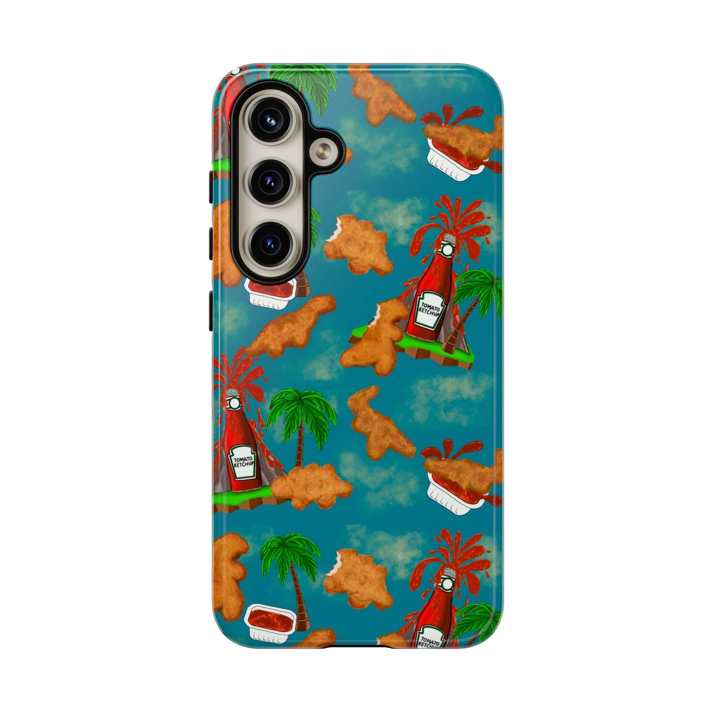 Dino Nuggets Phone Case - Tropical Vibes & Humor, Perfect Gift for Friends, Summer BBQ, Beach Lovers, Unique Accessory, Tough Cases