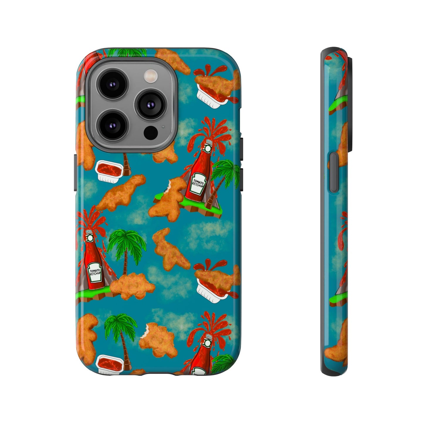 Dino Nuggets Phone Case - Tropical Vibes & Humor, Perfect Gift for Friends, Summer BBQ, Beach Lovers, Unique Accessory, Tough Cases