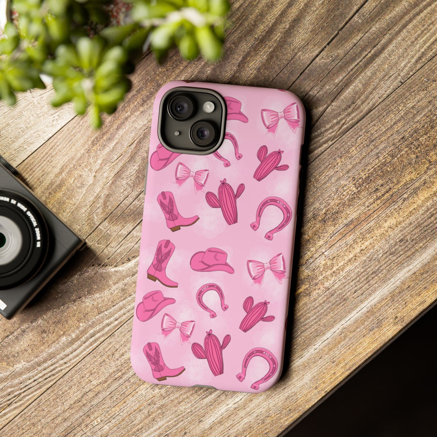 Cowgirl Chic Phone Case, Western Style Tough Case, Cute Pink Cowboy Theme, Gift for Rodeo Lovers, Country Western Decor