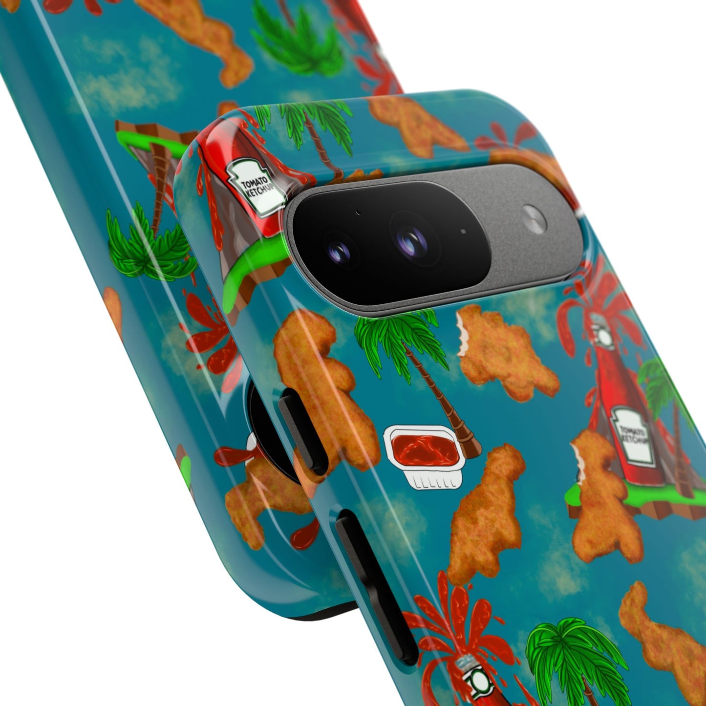 Dino Nuggets Phone Case - Tropical Vibes & Humor, Perfect Gift for Friends, Summer BBQ, Beach Lovers, Unique Accessory, Tough Cases