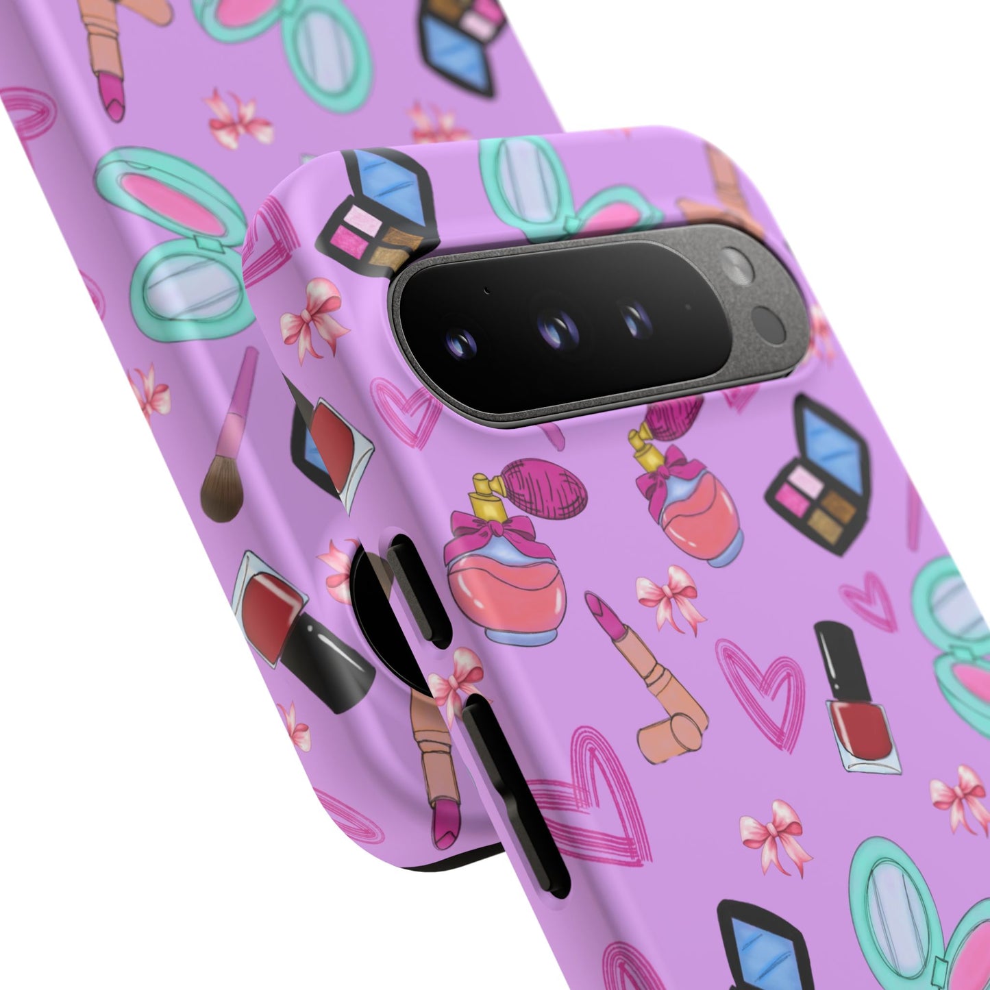 Cute Makeup Phone Case, Tough Cases, Cosmetic Lover Gift, Makeup Junkie Accessory, Beauty Phone Cover, Fun Design for Her