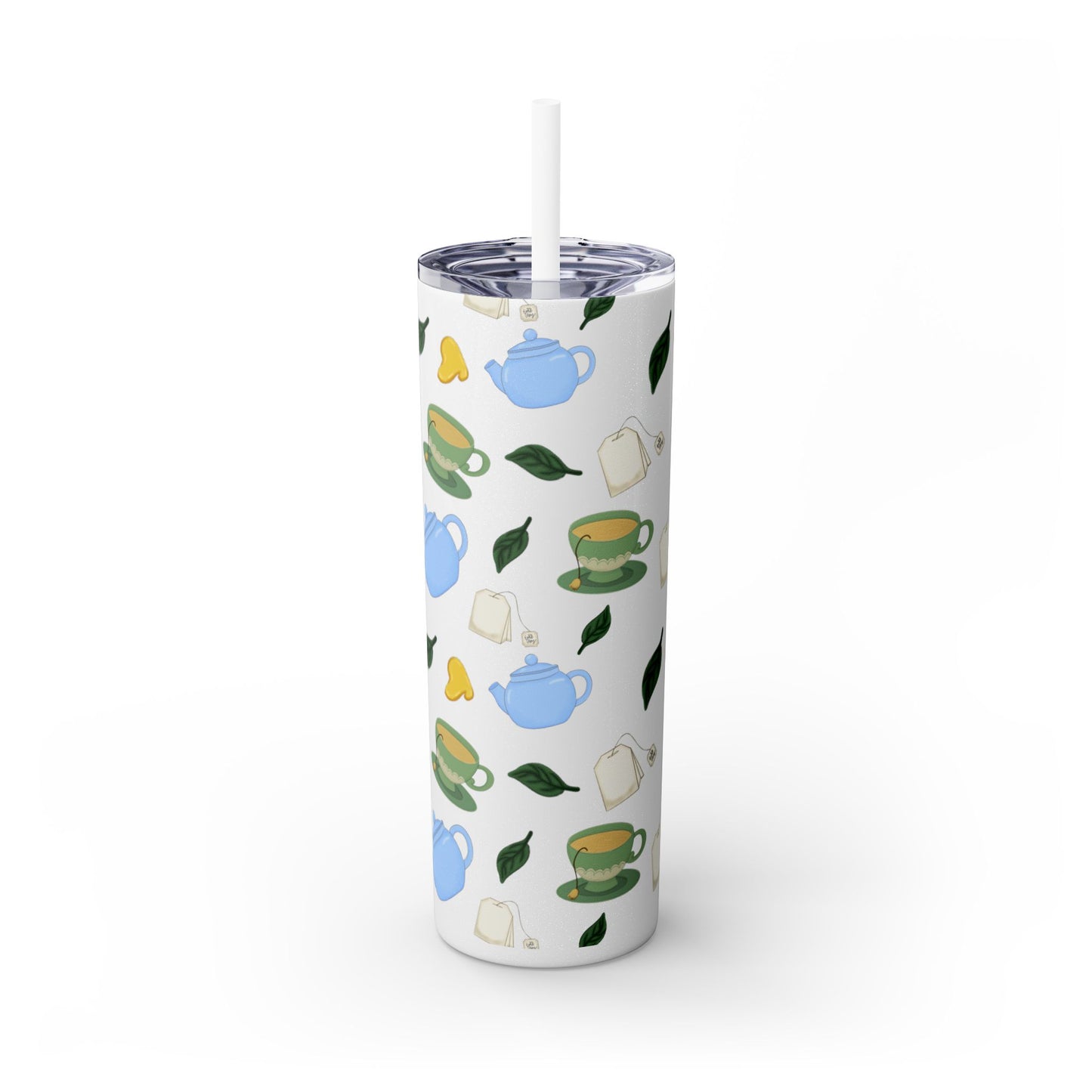 Charming Tea Themed Tumbler, Stylish Drinkware for Tea Lovers, Perfect for Gifts, Home, Travel, Eco-Friendly Beverage Container