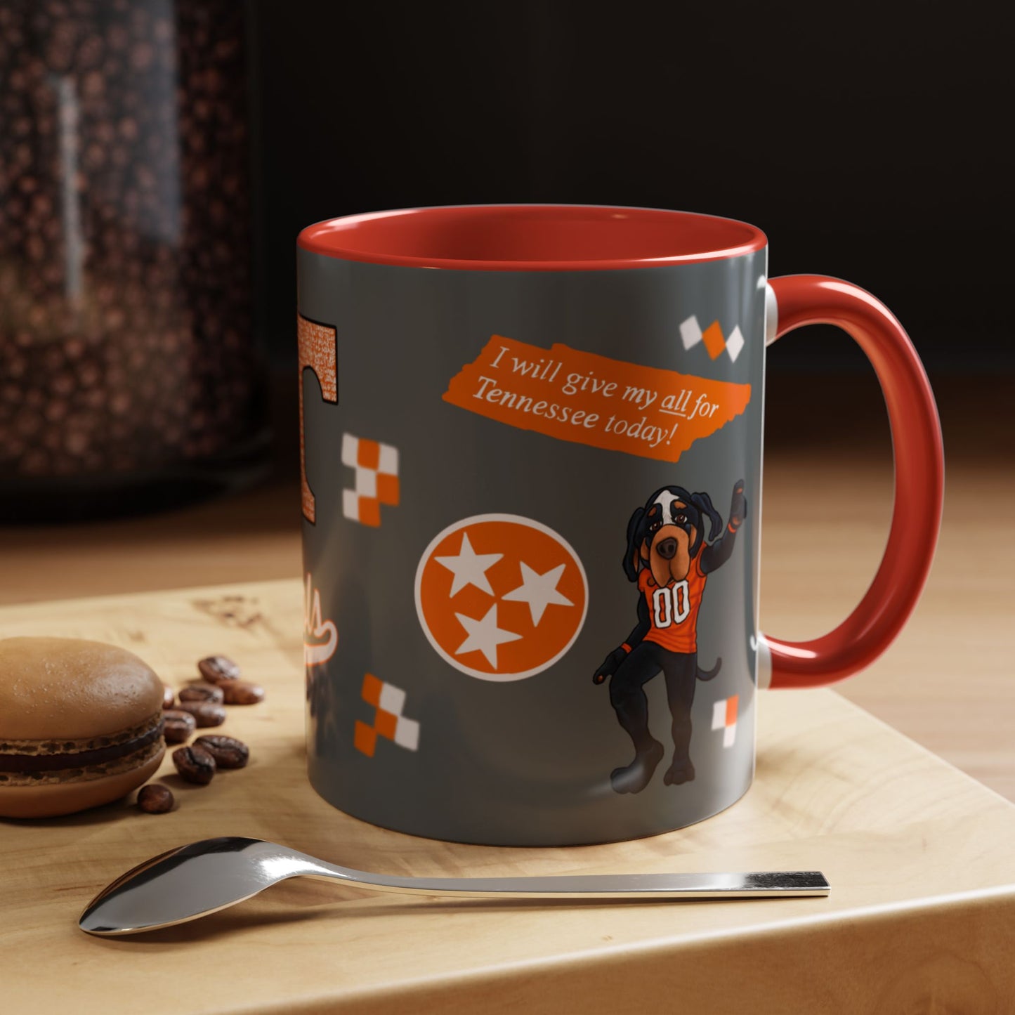 Tennessee Spirit Coffee Mug, Perfect for Gameday, College Student Gift, Unique Drinkware, Sports Fan Mug, Show Your Team Pride